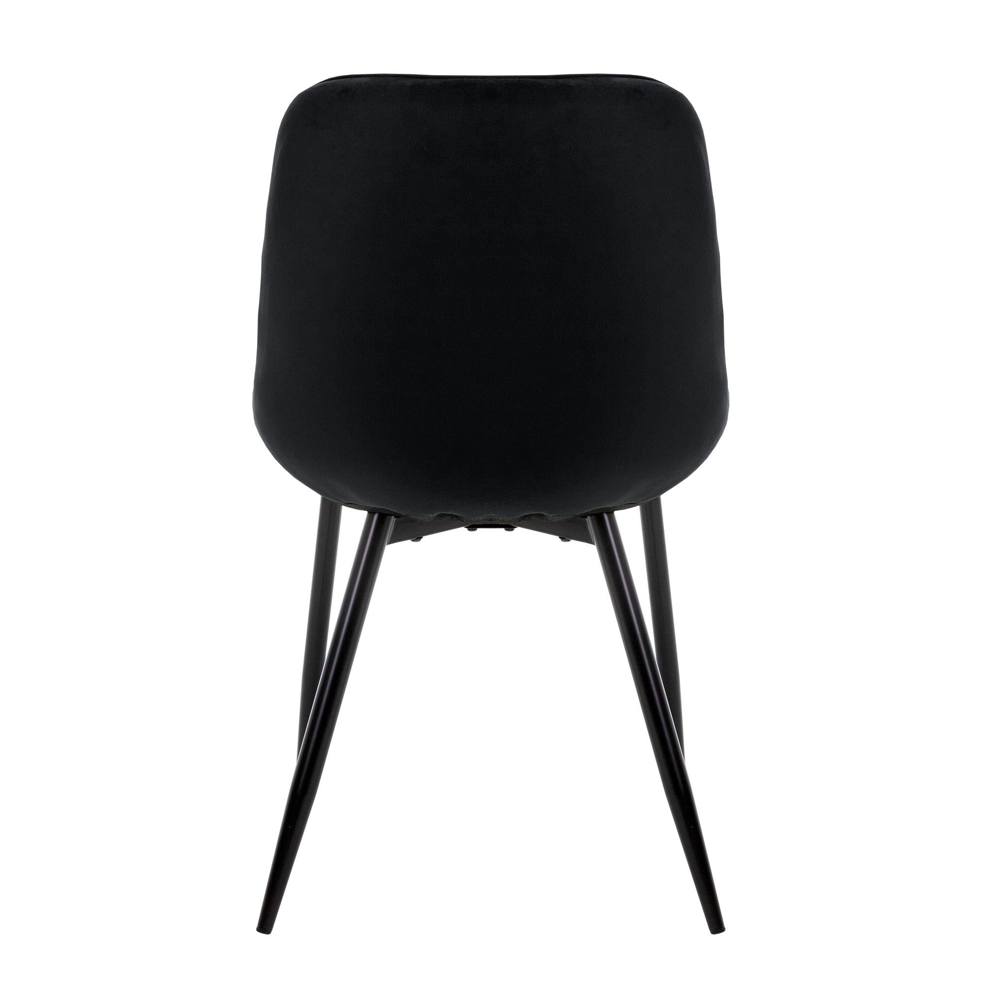 ECD Germany Möbel chaise velours noir lot 4 matelassée losanges