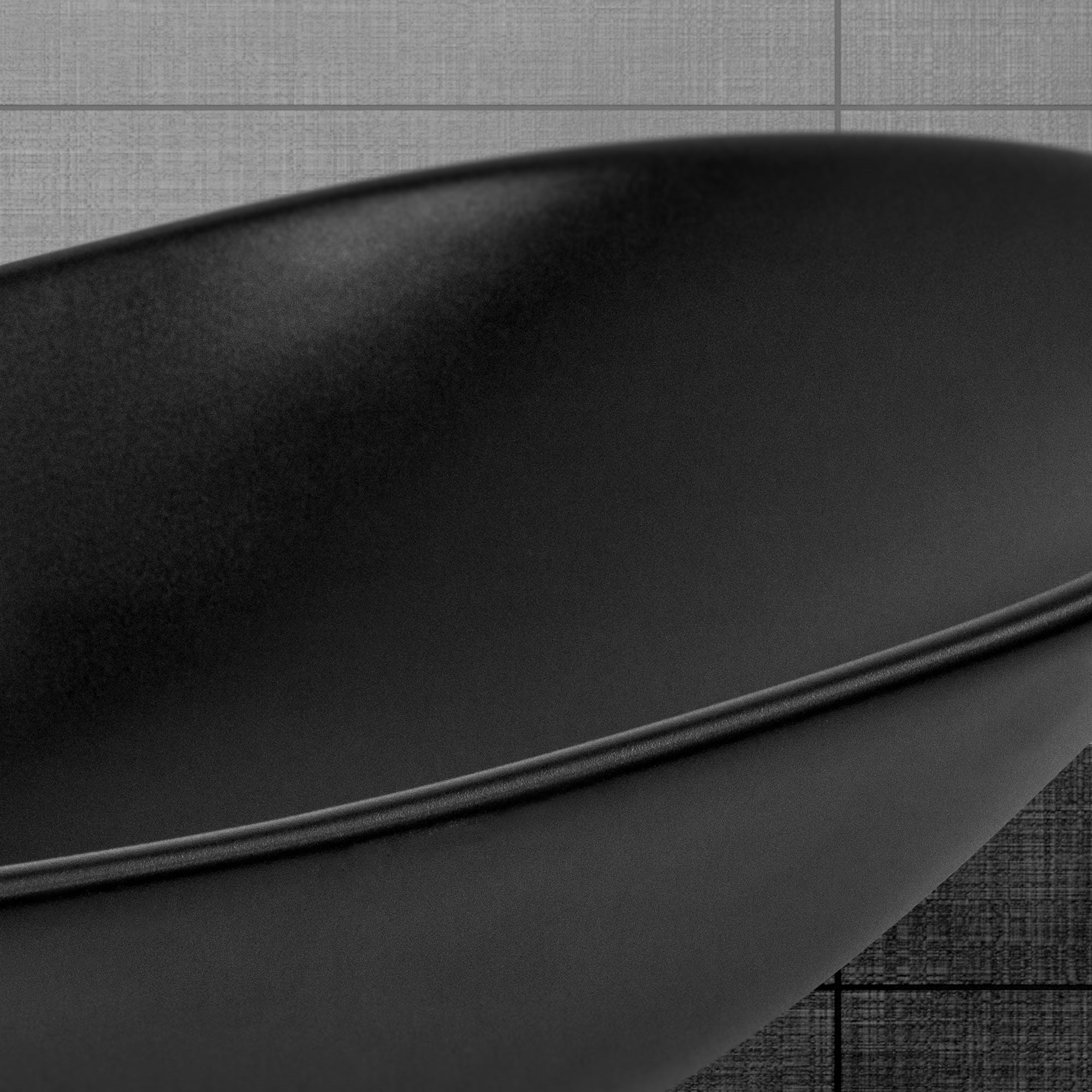 ECD Germany Sanitär vasque à poser ovale noire 63 cm céramique