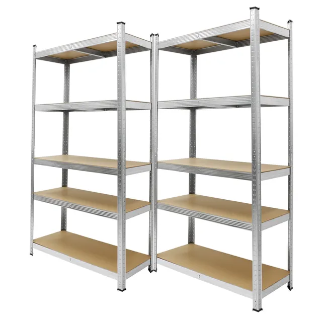 ECD Germany 180x90x40 cm étagère charge lourde argent lot de 2