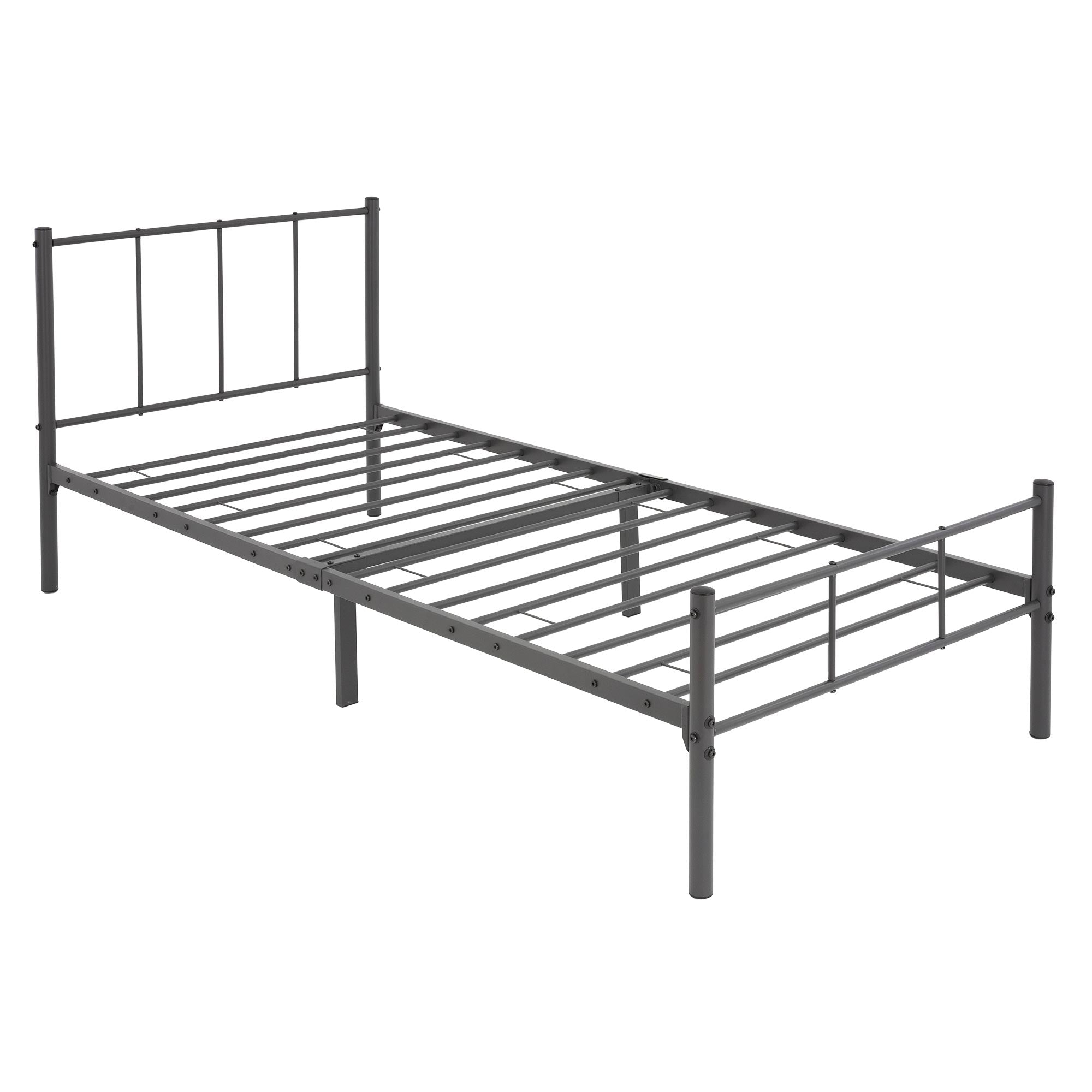 ECD Germany ML-Design Lit métal anthracite 90x200 sommier inclus