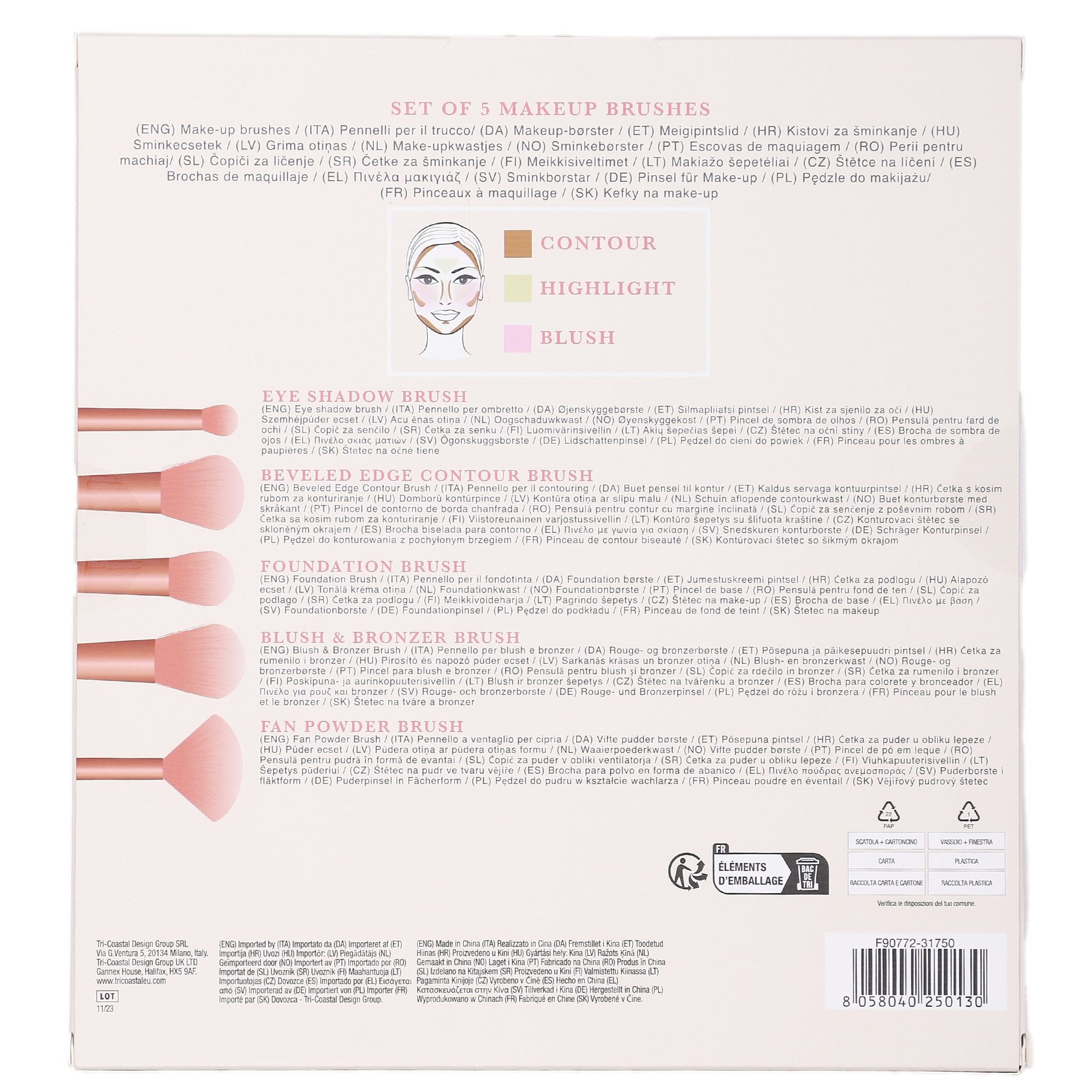 Stokomani Beauté set 5 pinceaux maquillage teint yeux x5