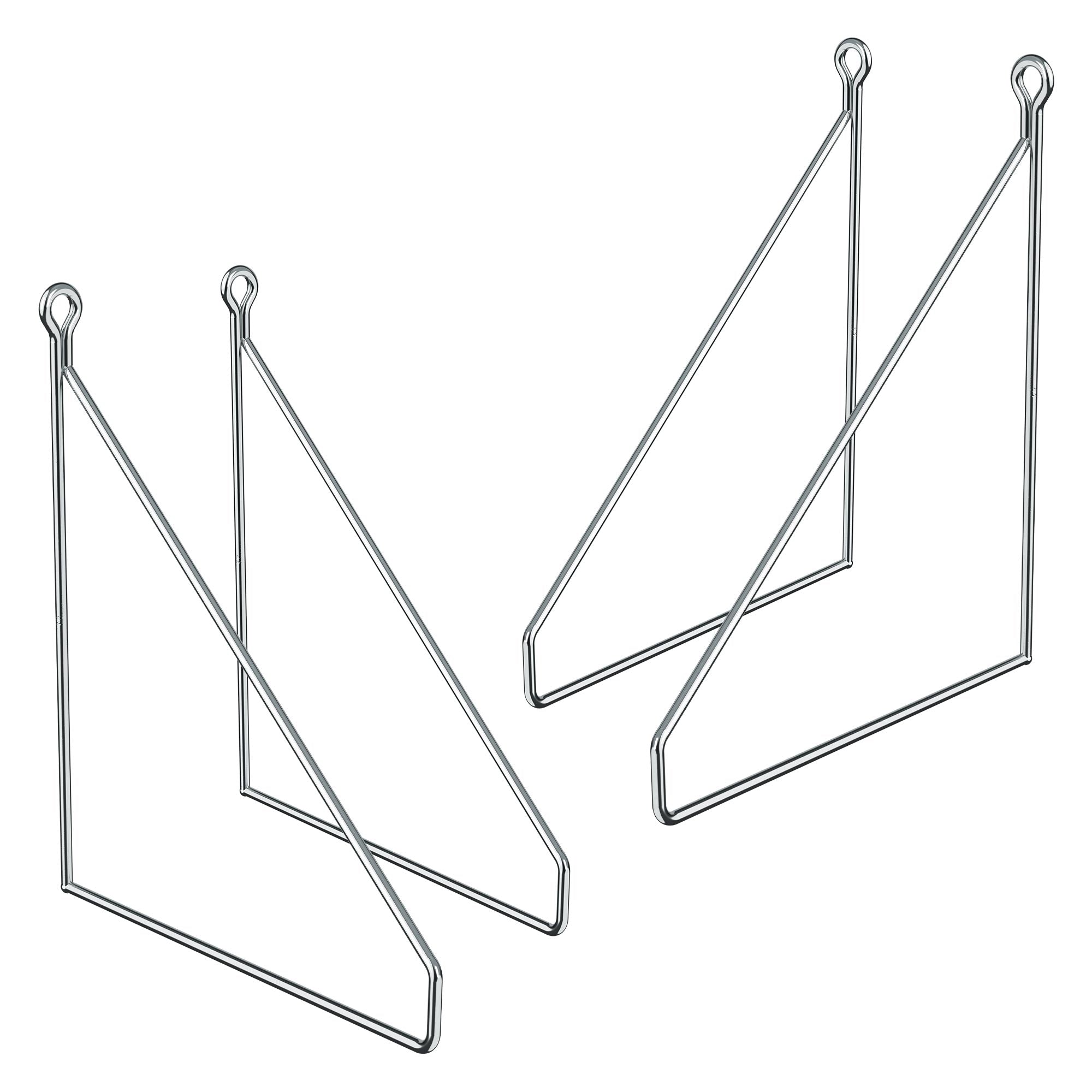 ECD Germany ML-Design Équerre Étagère Acier Argent 20x25 cm Lot 4