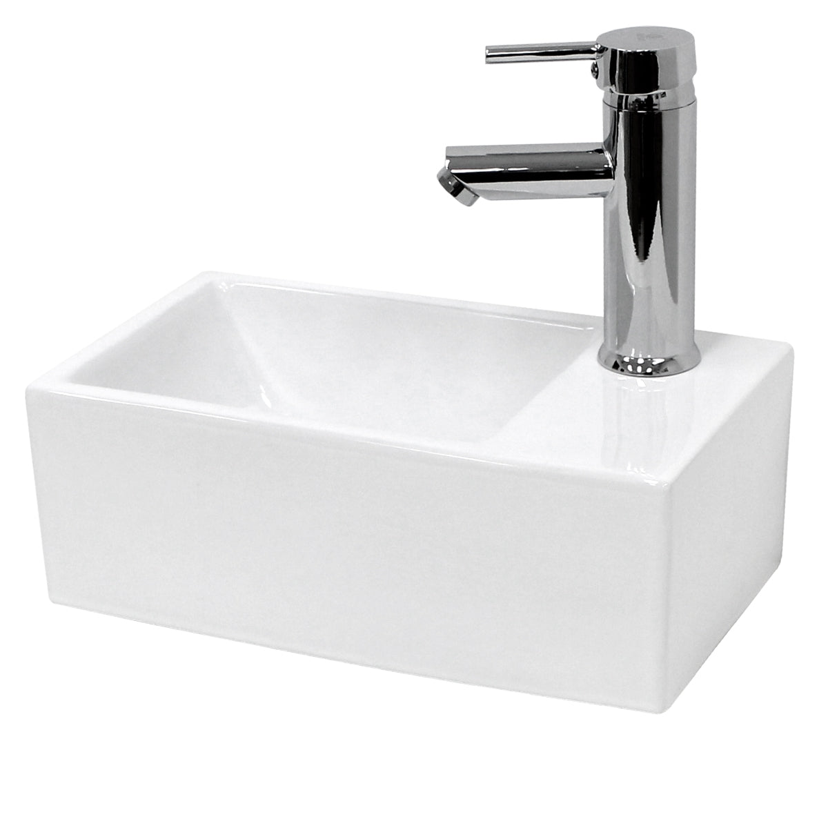 LuxeBath lave-mains rectangulaire 35cm blanc céramique