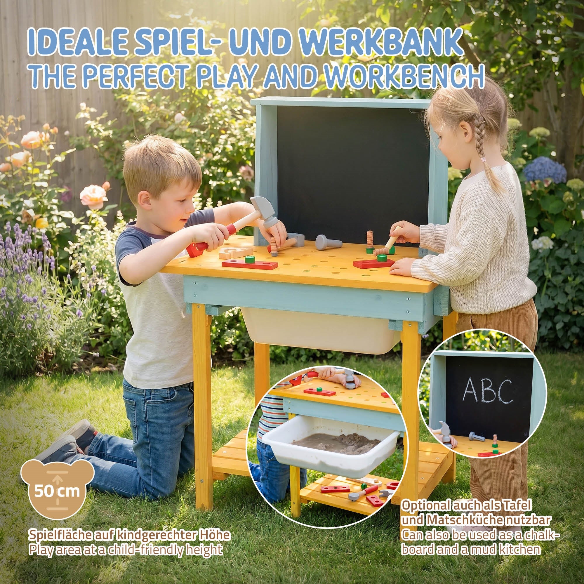 ECD Germany Kinder Joyz établi enfant bois avec accessoires