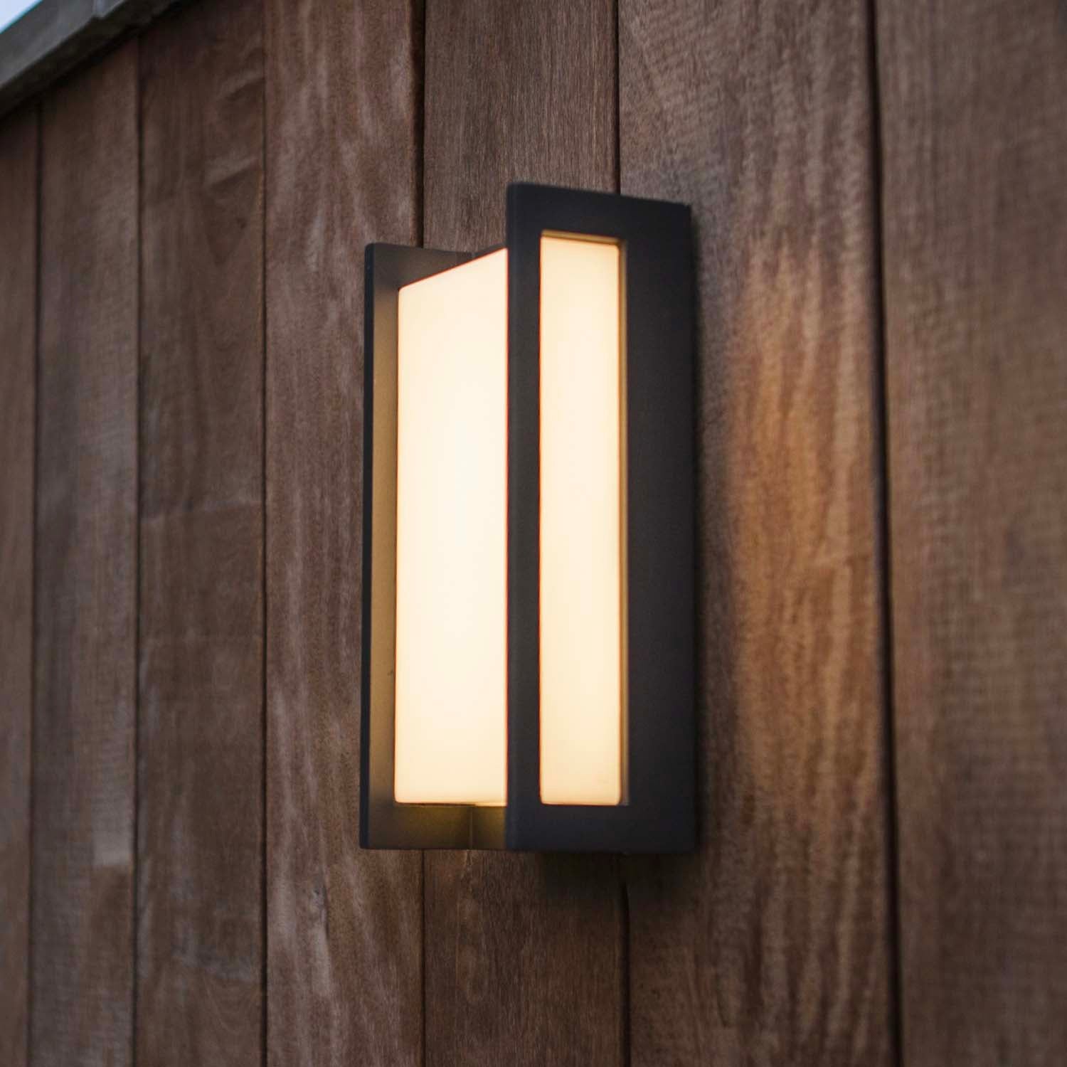 Red Deco Qubo Grey H22cm applique murale extérieur LED