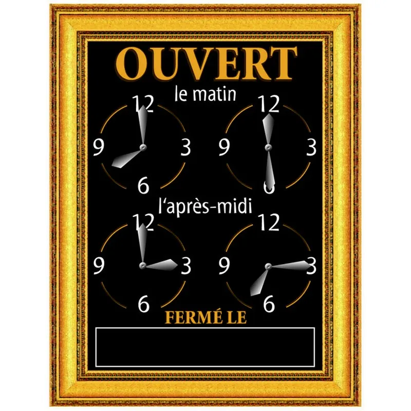 Safe Tool Panneau horaires 20 x 15 cm affichage mural