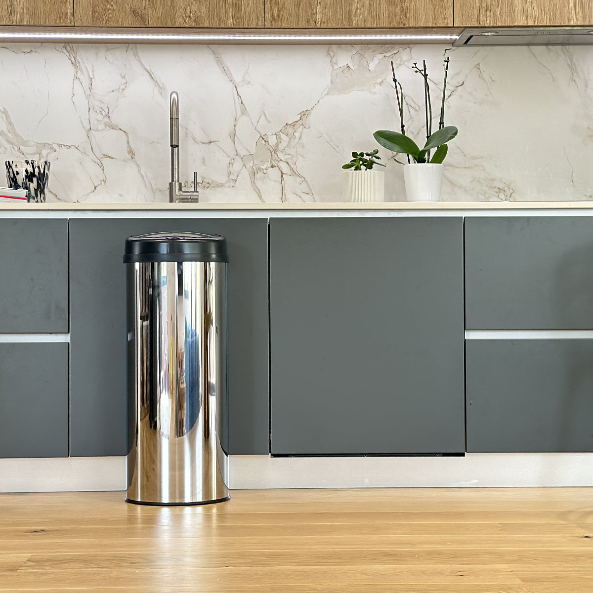 Red Deco Artic Silver poubelle automatique 50L inox