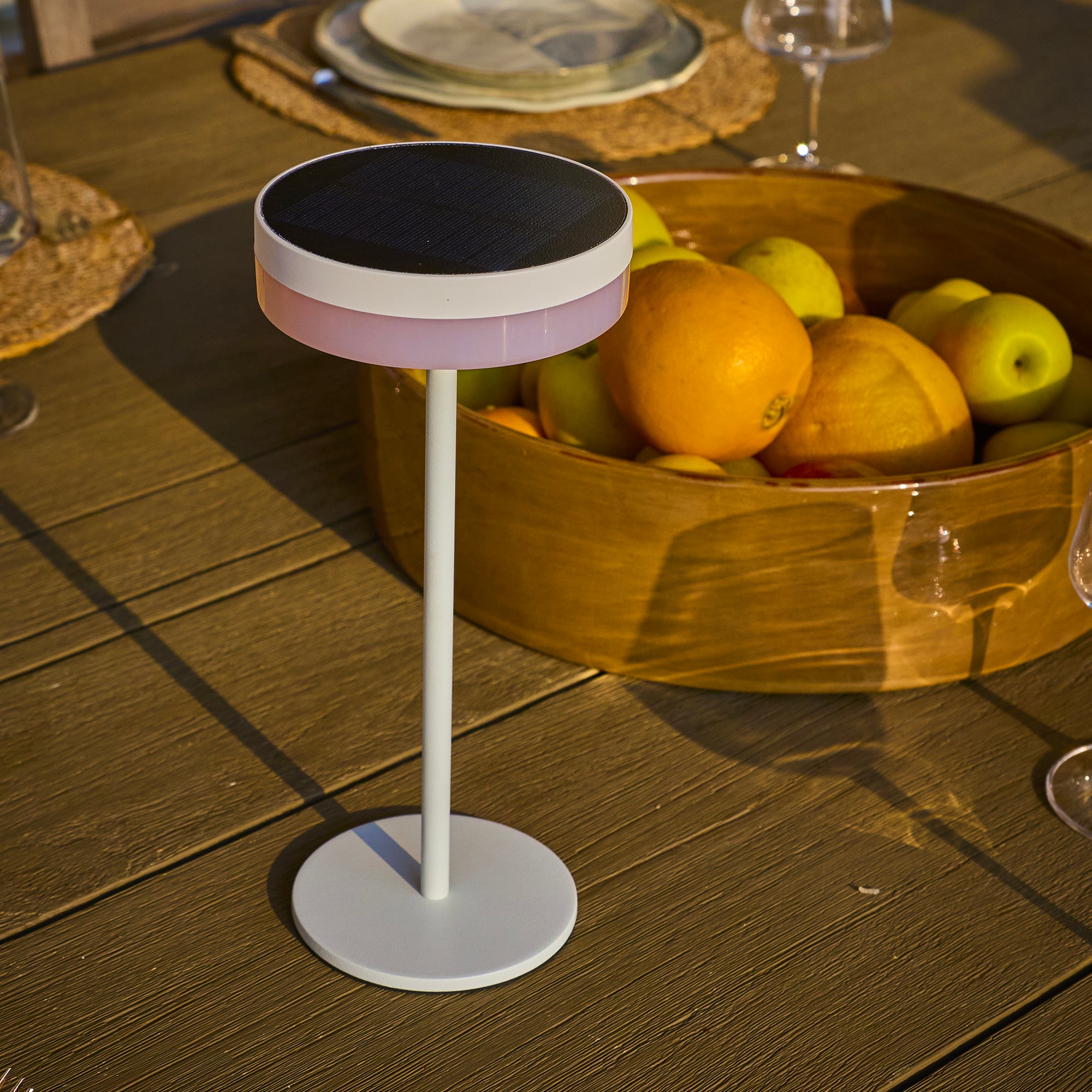 Red Deco Vivia Mini lampe de table solaire blanc dimmable 27 cm