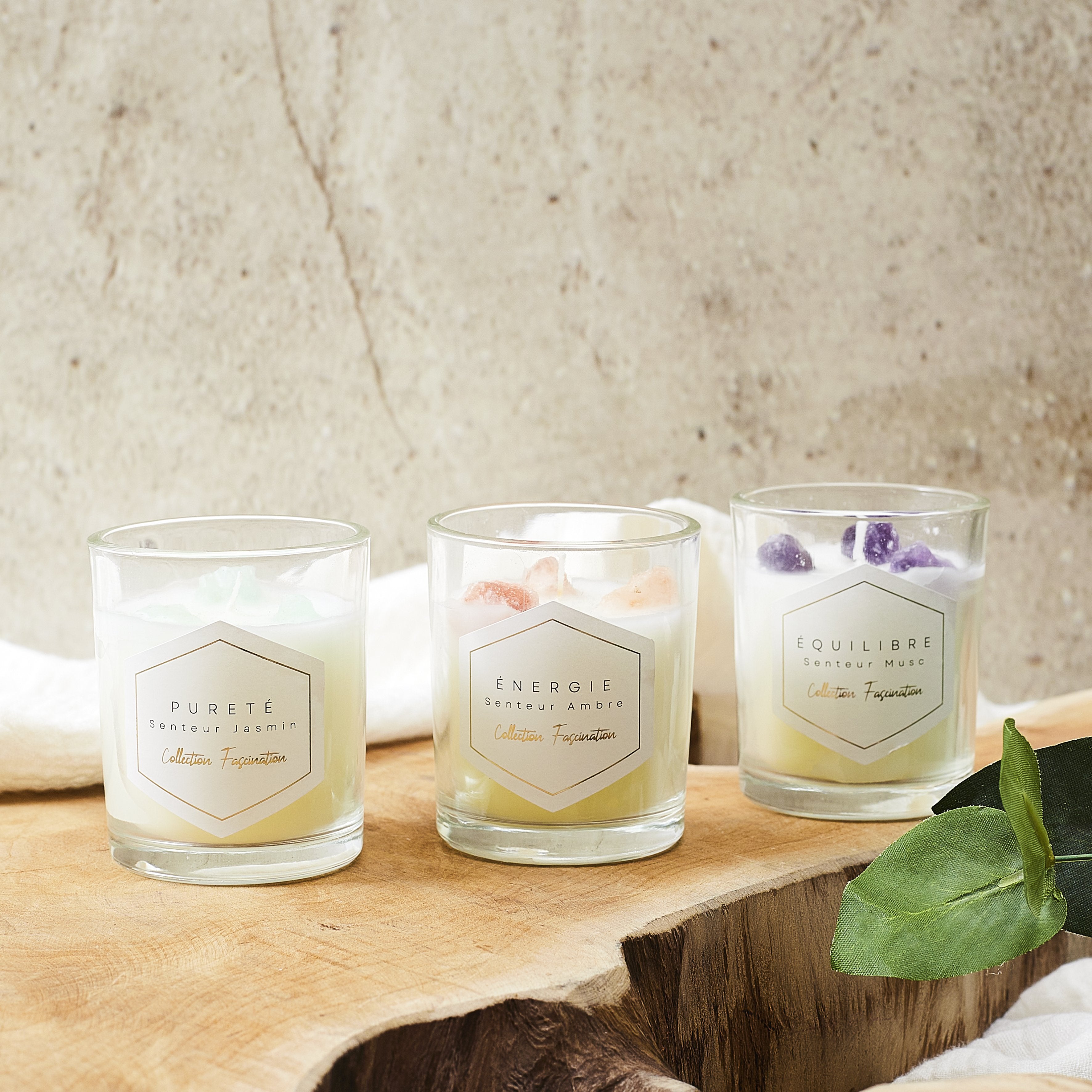 Stokomani Maison Bougie parfumée pierres jasmin