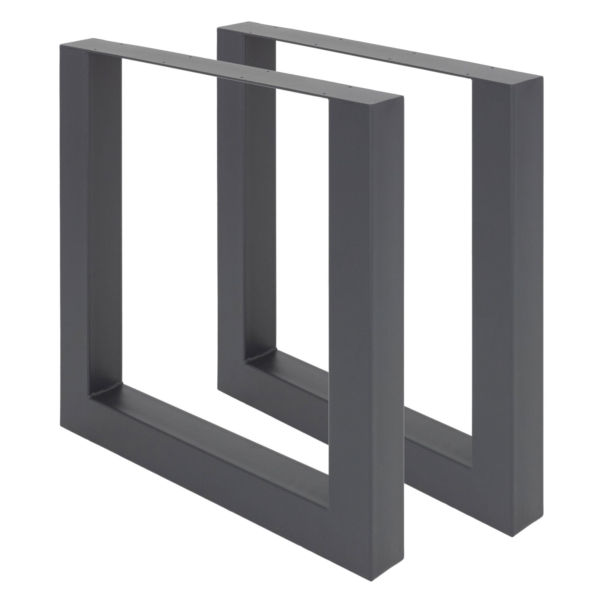 ECD Germany Möbel pied de table acier U lot de 2 noir 70x72 cm