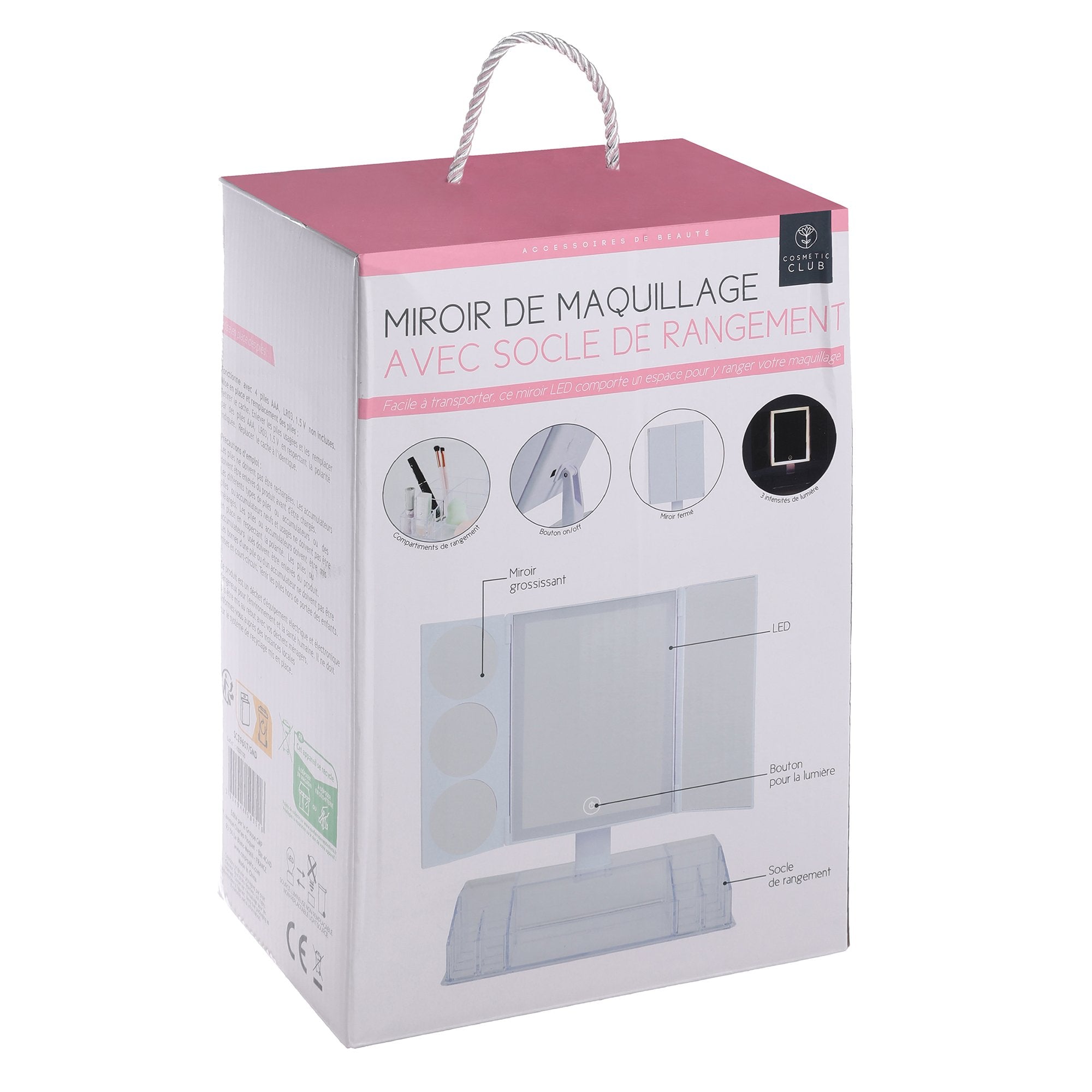 Stokomani Beauté miroir maquillage LED rangement