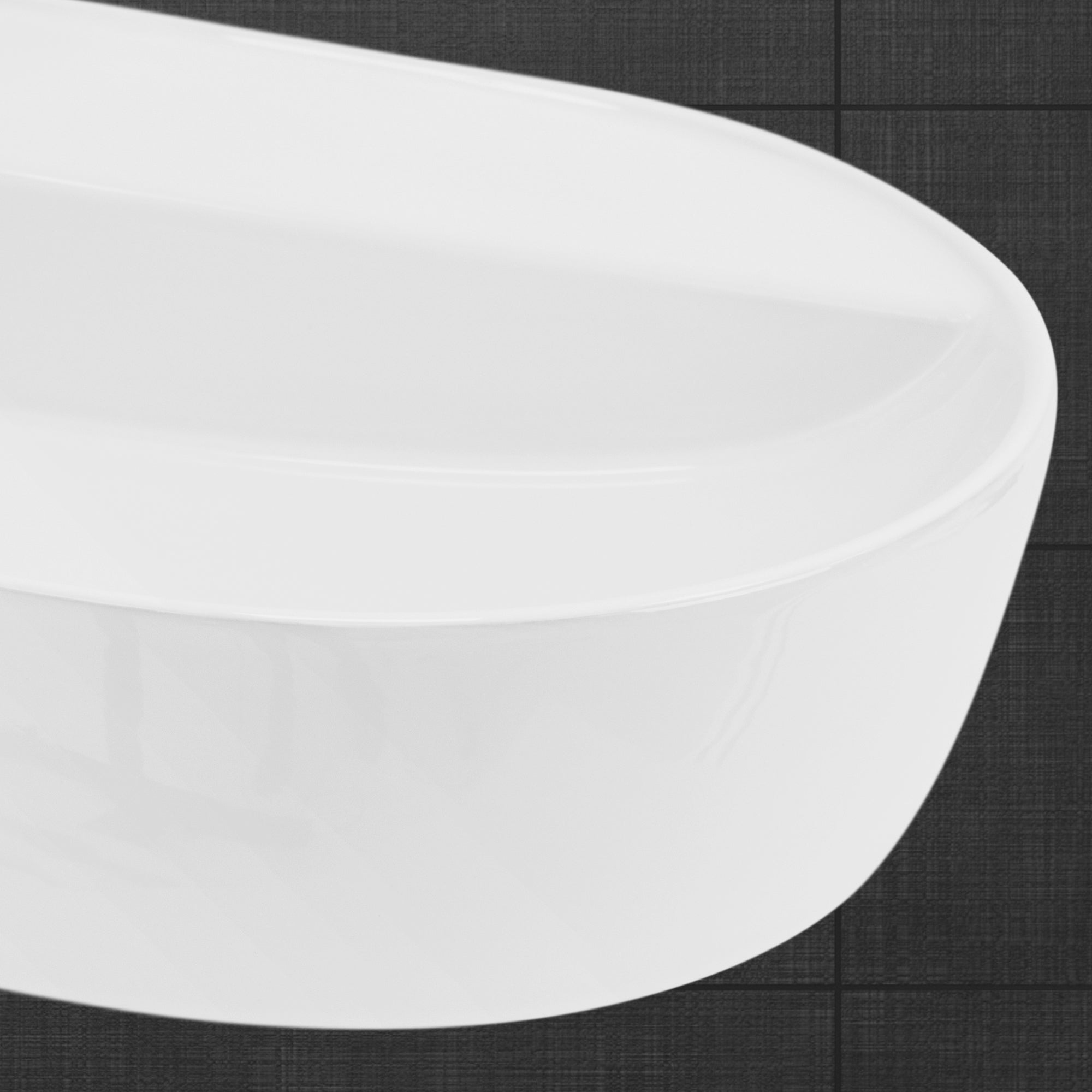 LuxeBath Vasque à Poser Ovale 80x40 Blanc Céramique