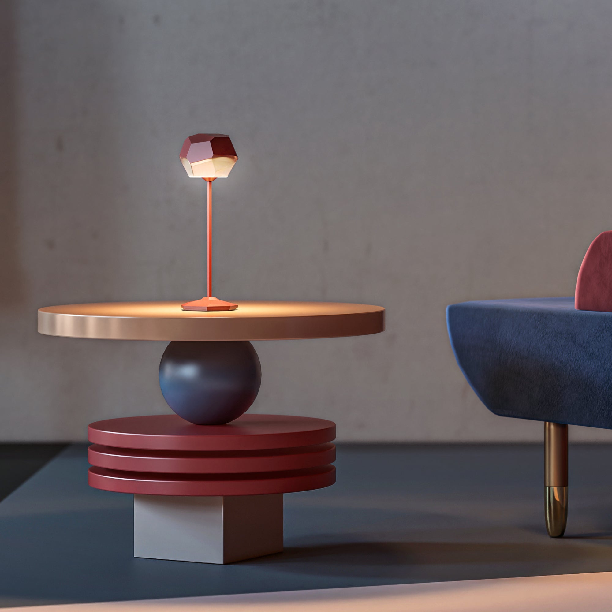 Red Deco Stone Red lampe sans fil rouge H33cm tactile