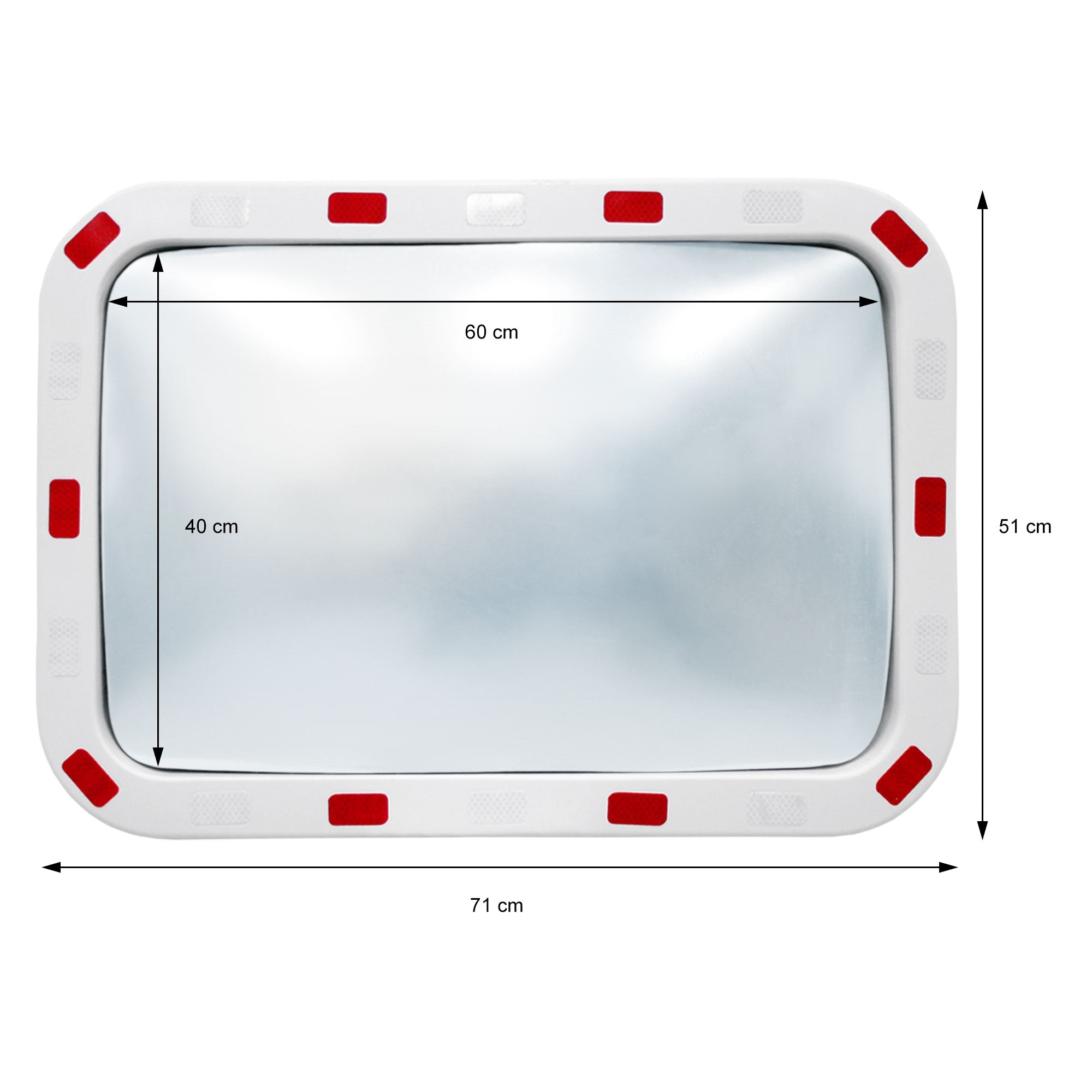 ECD Germany miroir de circulation convexe 60x40 cm avec support