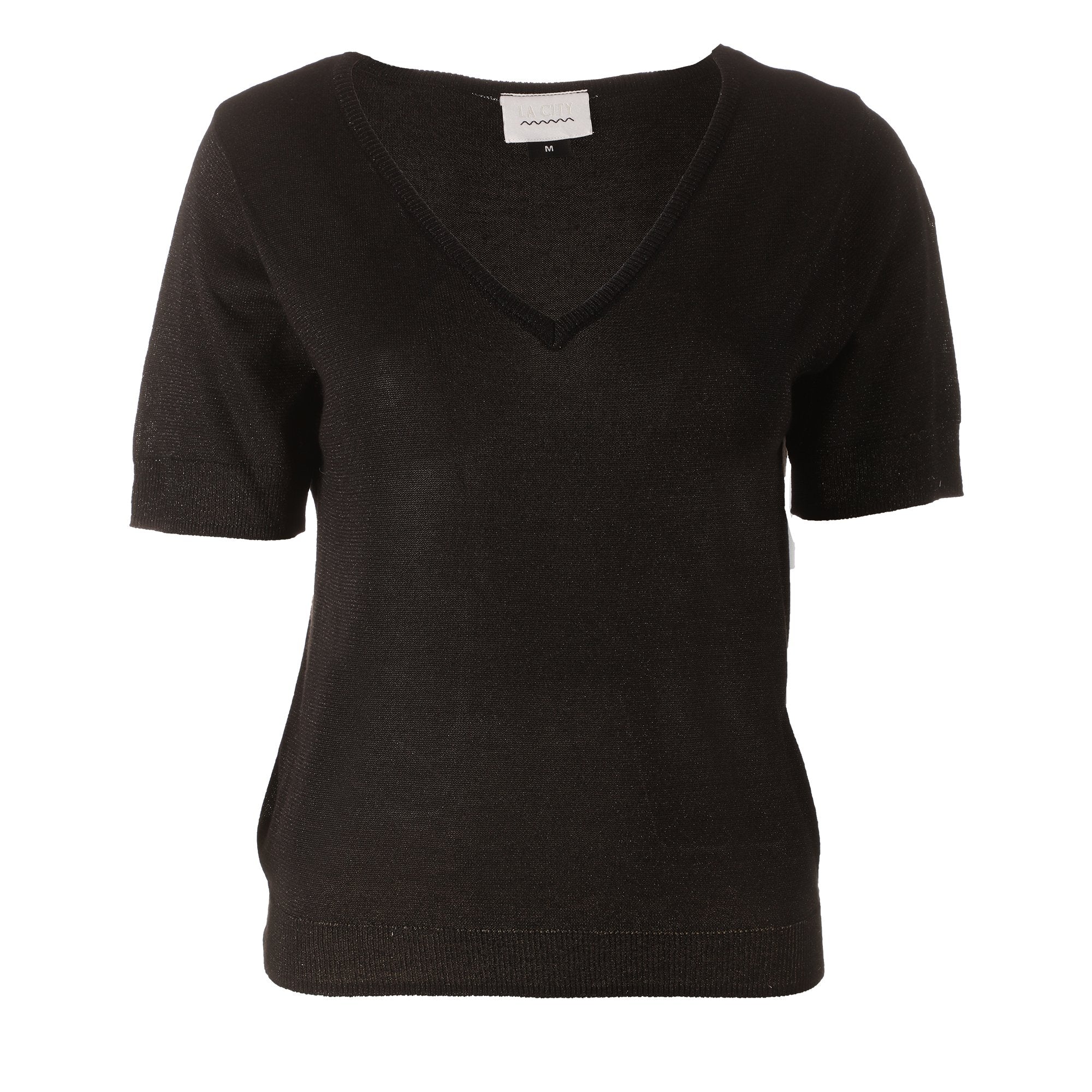 Pull manche courte noir femme taille M à L