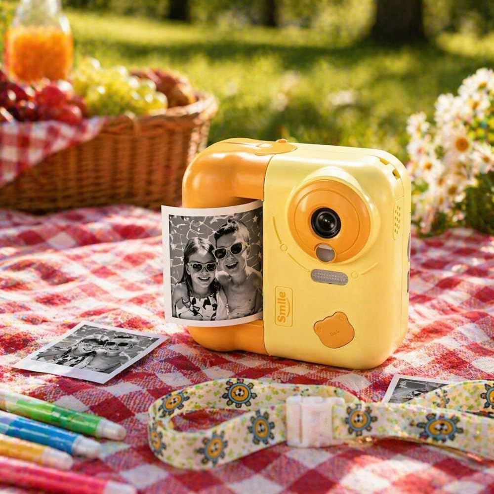 Instakid Appareil Photo Enfant Jaune Impression 48MP