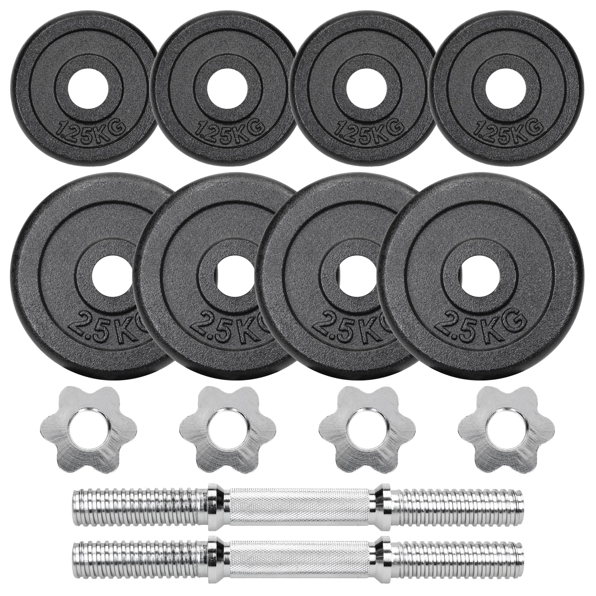 ECD Germany Sport & Freizeit haltère fonte 20 kg lot de 2