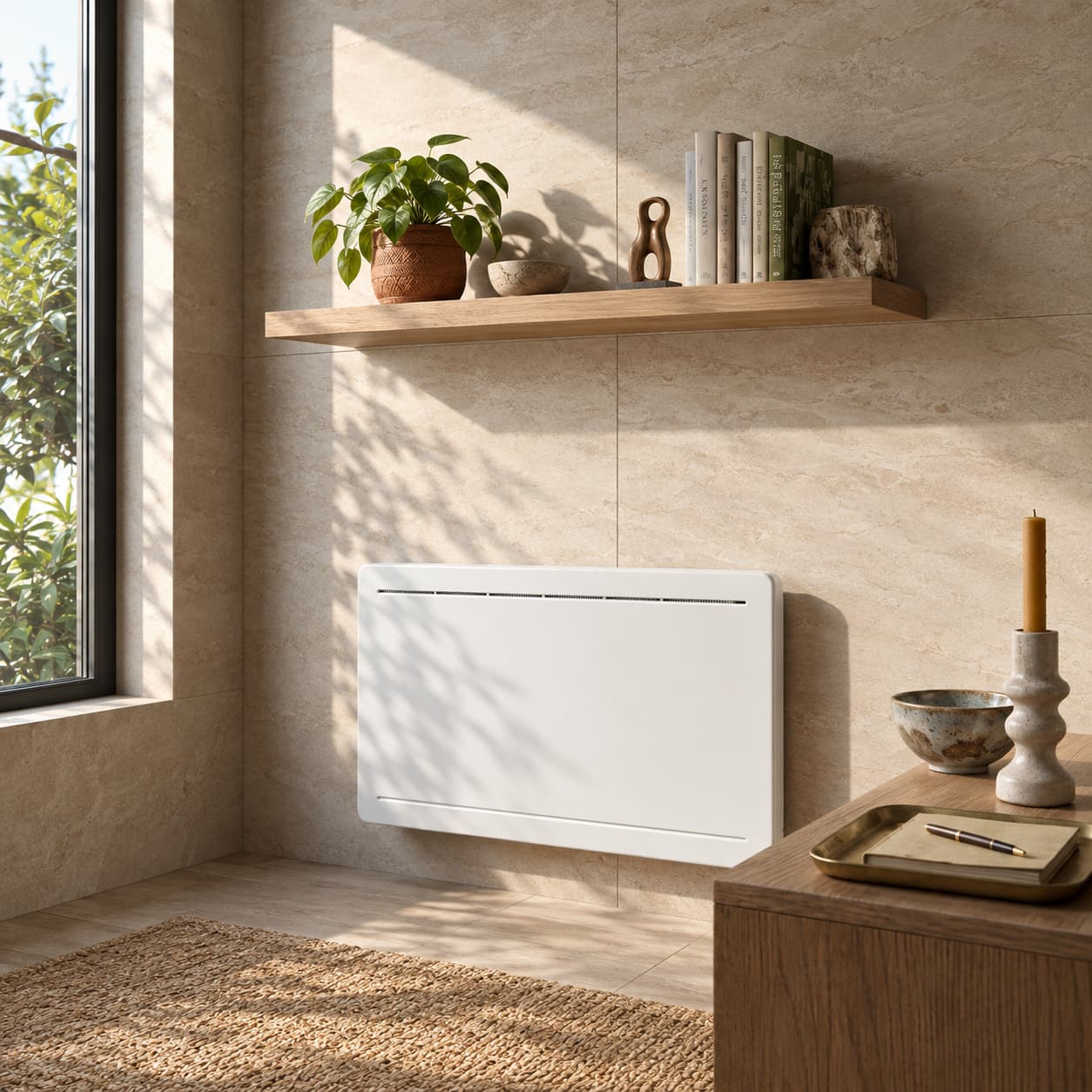Red Deco Tana radiateur électrique inertie fonte 1500 W blanc