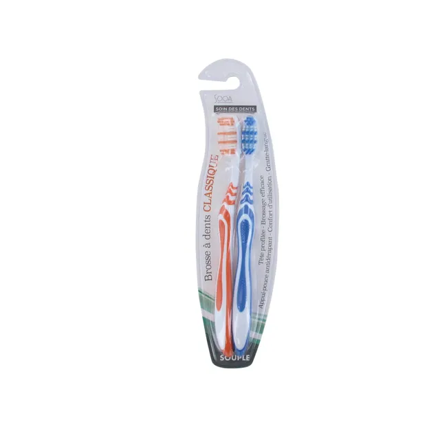 Leader Price SOOA brosses à dents classique souple x2