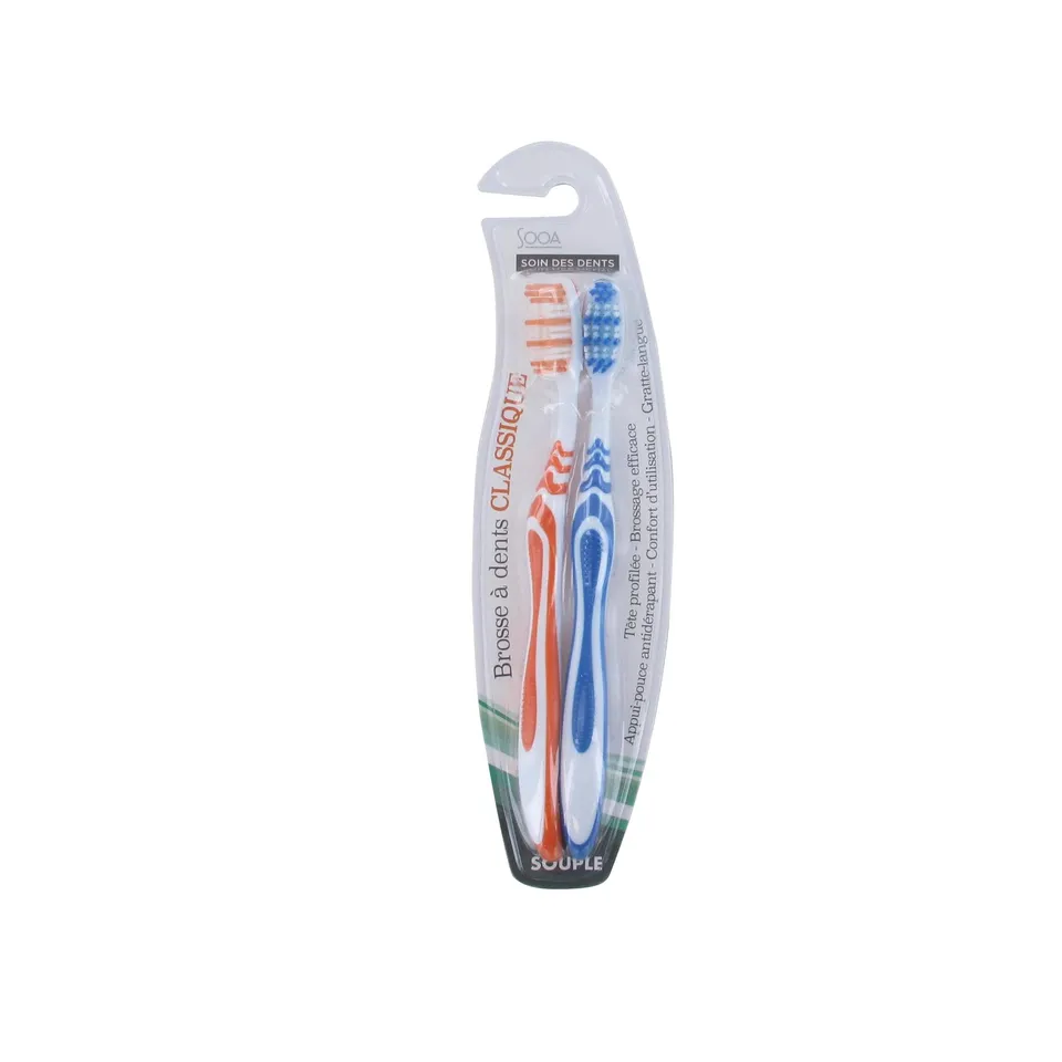 Leader Price SOOA brosses à dents classique souple x2
