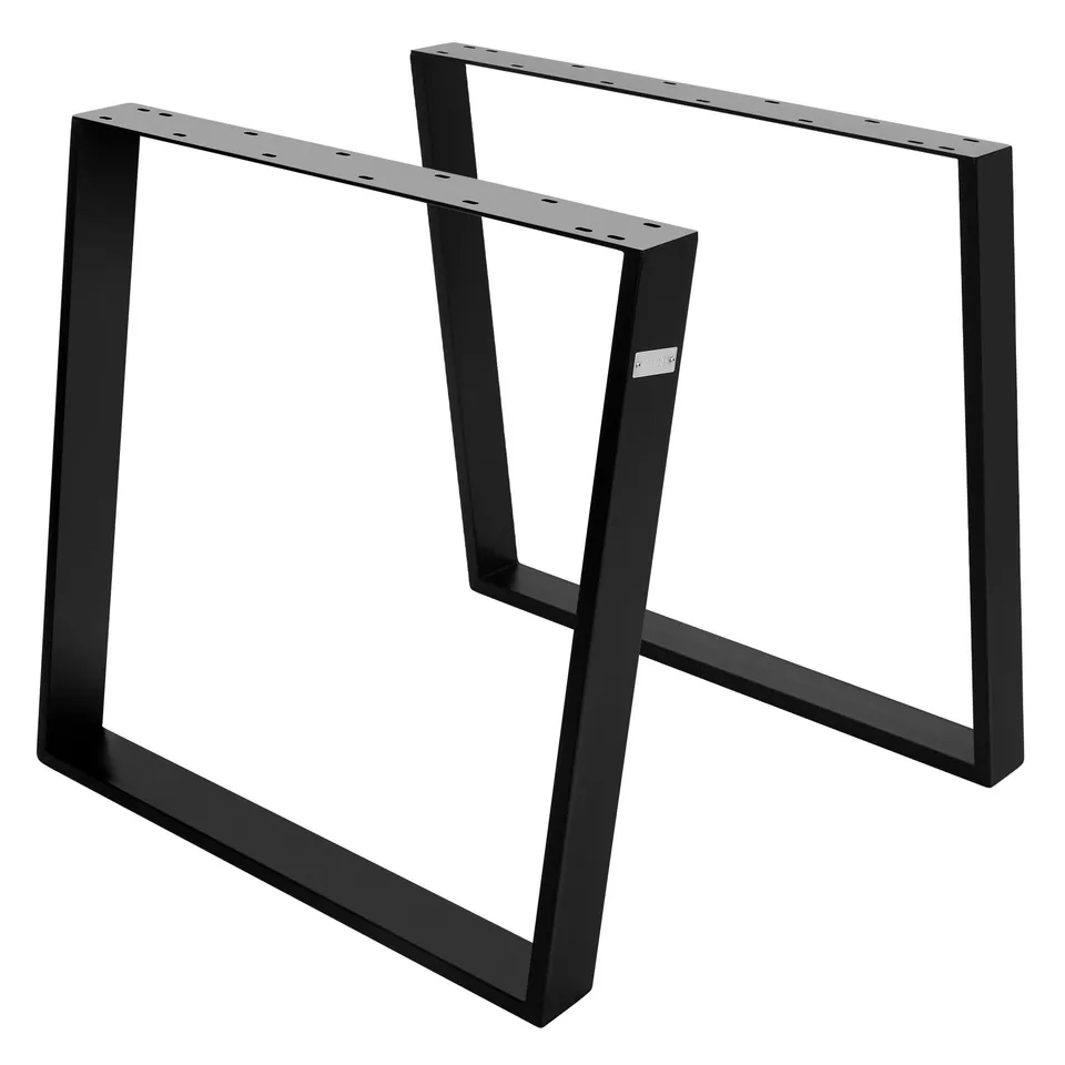ECD Germany ML-Design pied de table noir 75x72 cm lot de 2