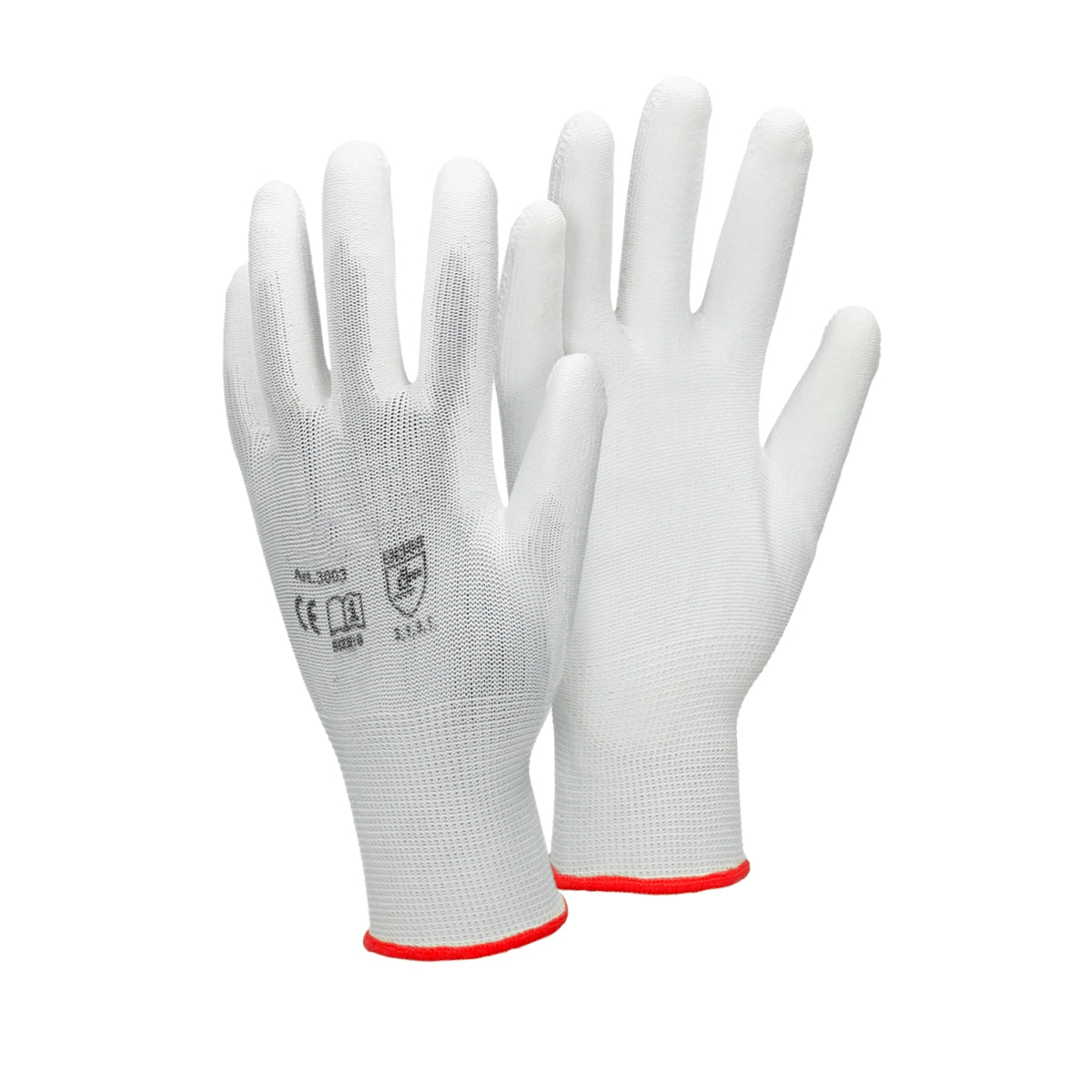 ECD Germany Outils Gants travail PU blanc taille 7-S lot 48 paires