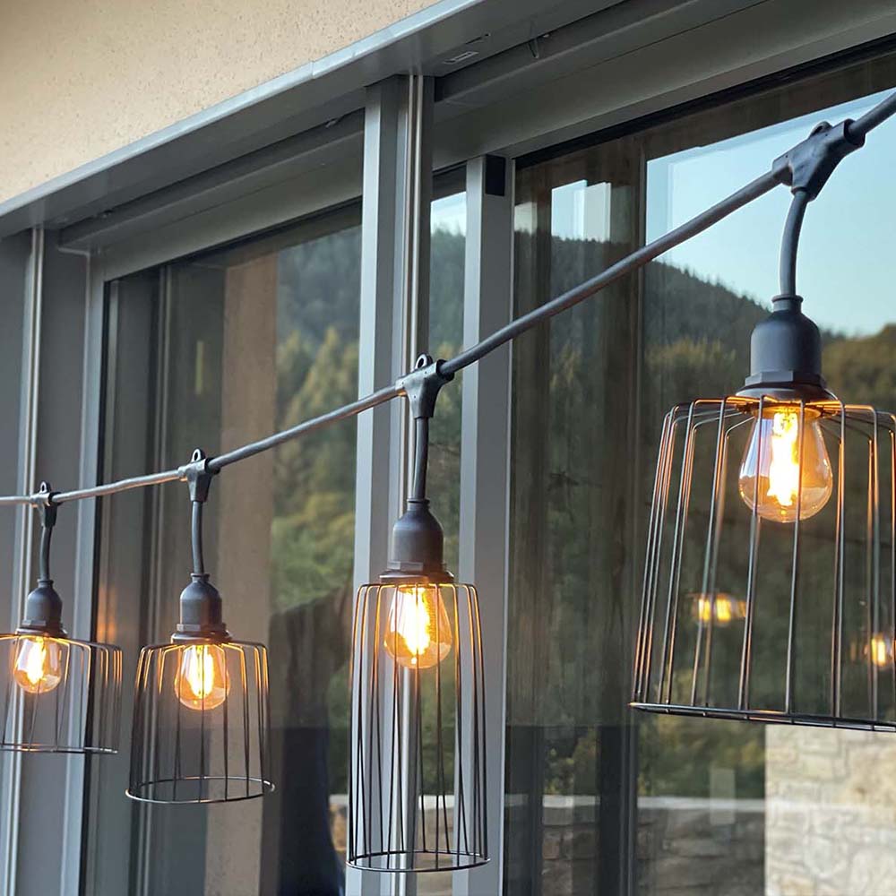 Red Deco Nema Light guirlande 6m 10 LED E27 blanc chaud cage