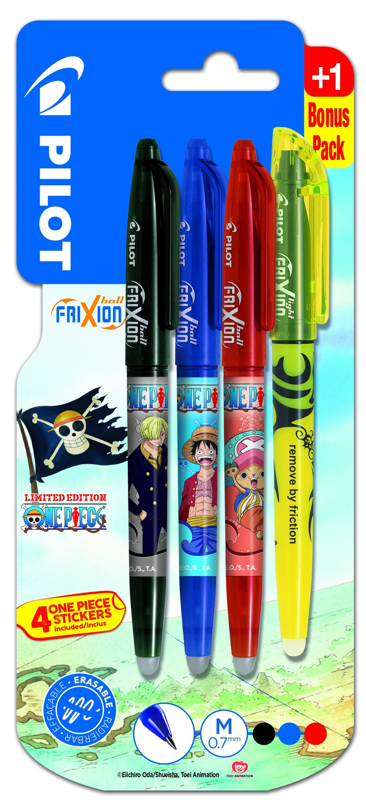 Pilot Frixion Ball x3 One Piece stylo effaçable 3 couleurs