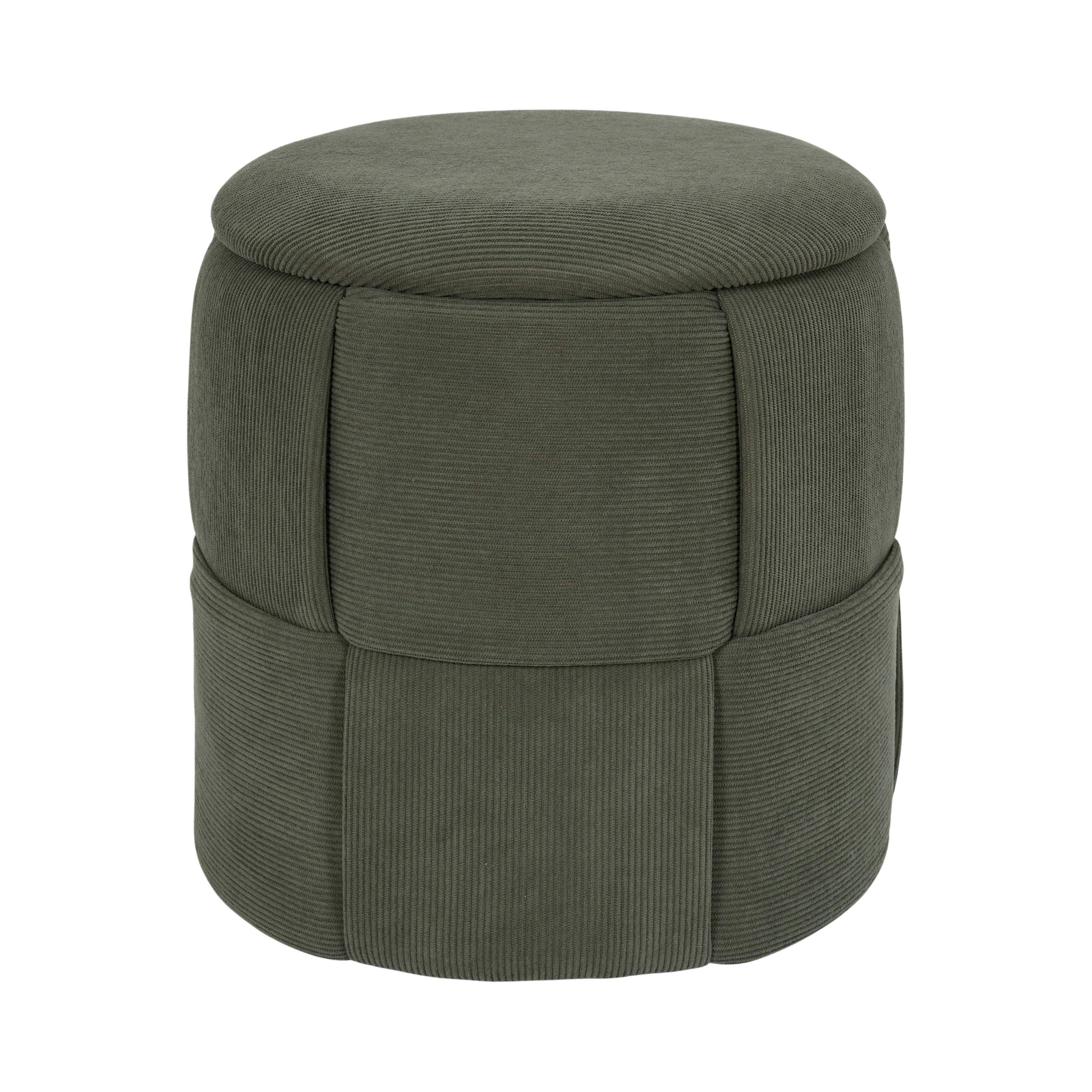 Home Deco Factory Jules pouf rangement vert tressé
