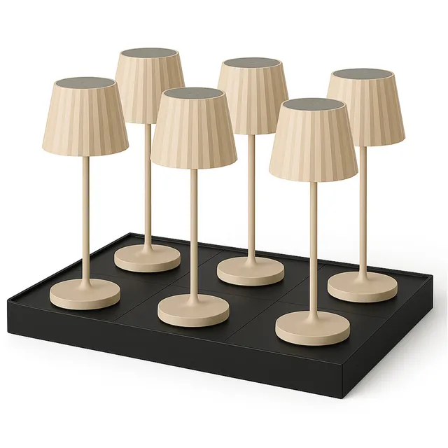 Red Deco Abby Cream lot 6 lampes sans fil beige H29cm