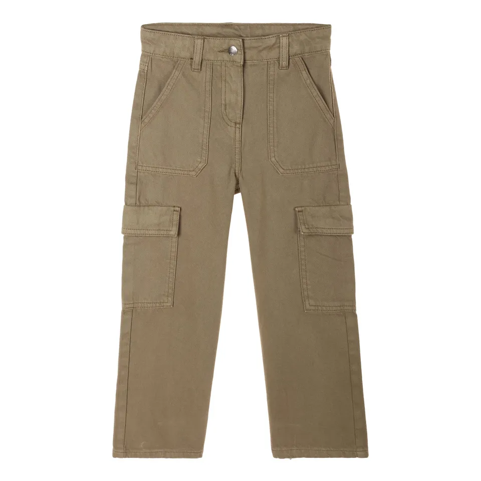 Stokomani Mode jean cargo kaki enfant 08A