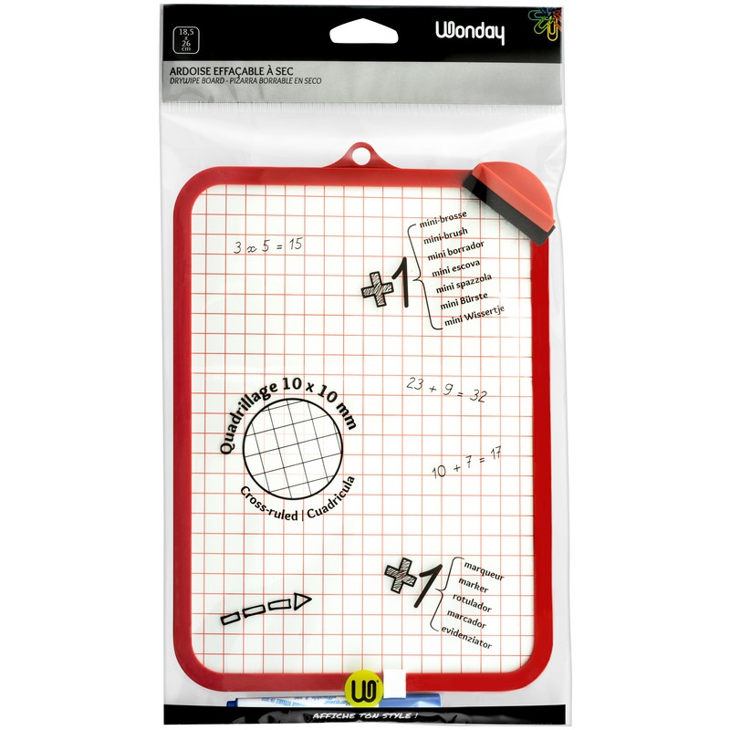 Safe Tool Fournitures scolaires set ardoise blanche 3 pièces mémo