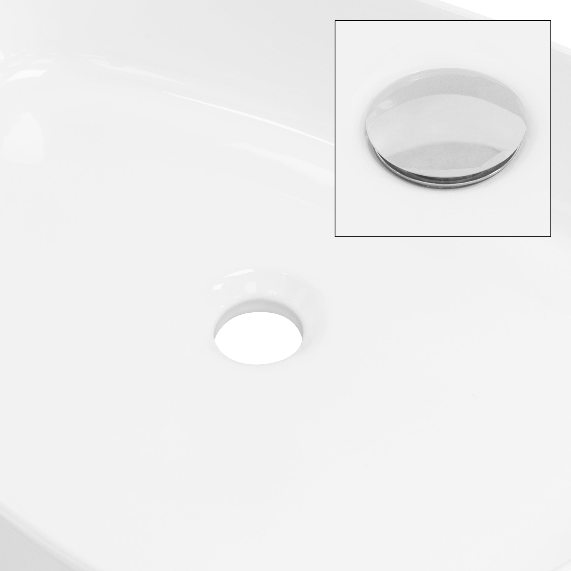 ECD Germany Sanitär vasque céramique 55x42 blanche sans trop-plein