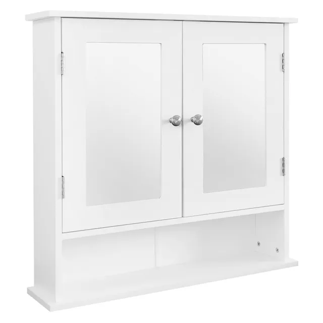 ECD Germany Möbel Armoire Miroir Salle de Bain 56x58 cm Blanc