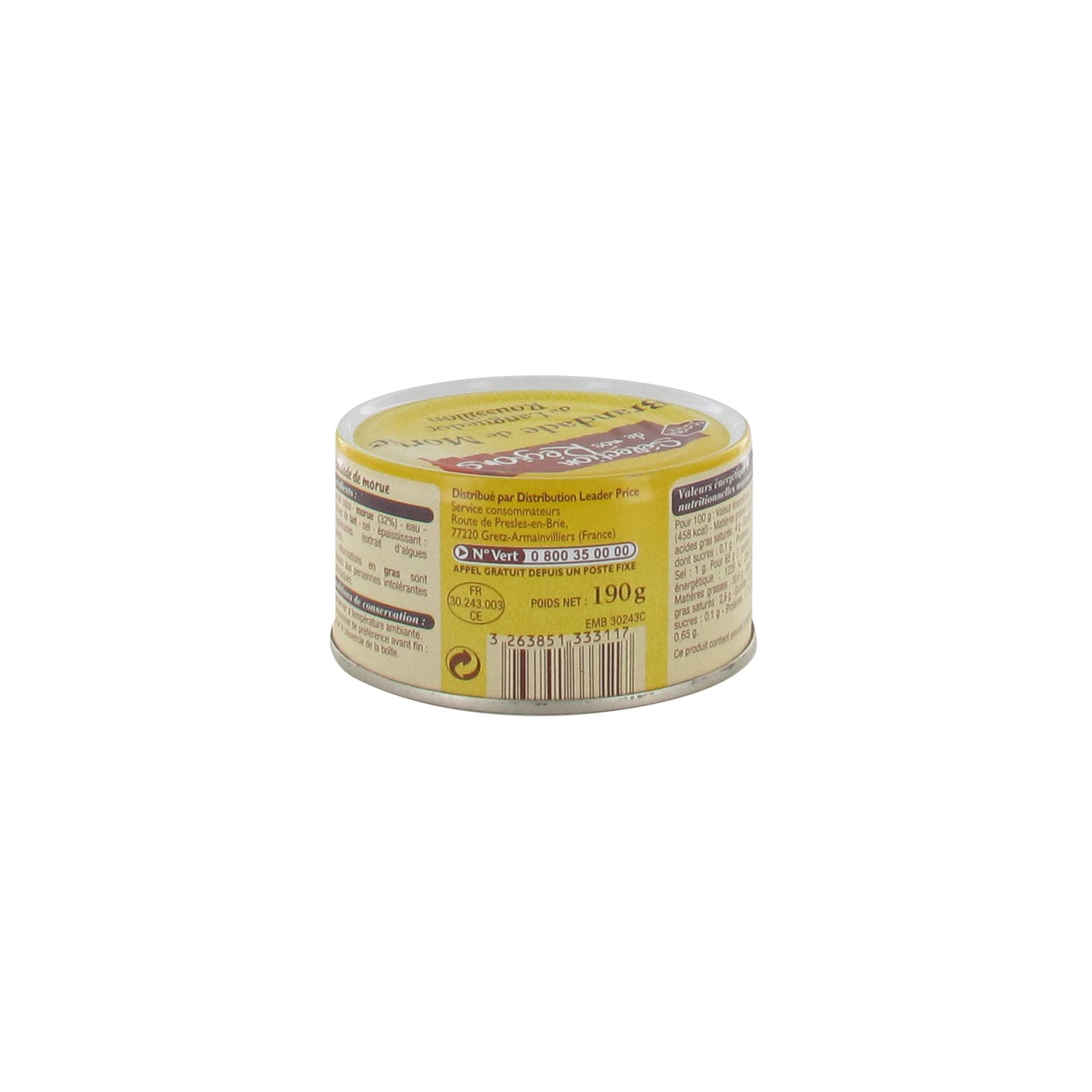 Leader Price Lot 4 Brandade de Morue Languedoc 190g