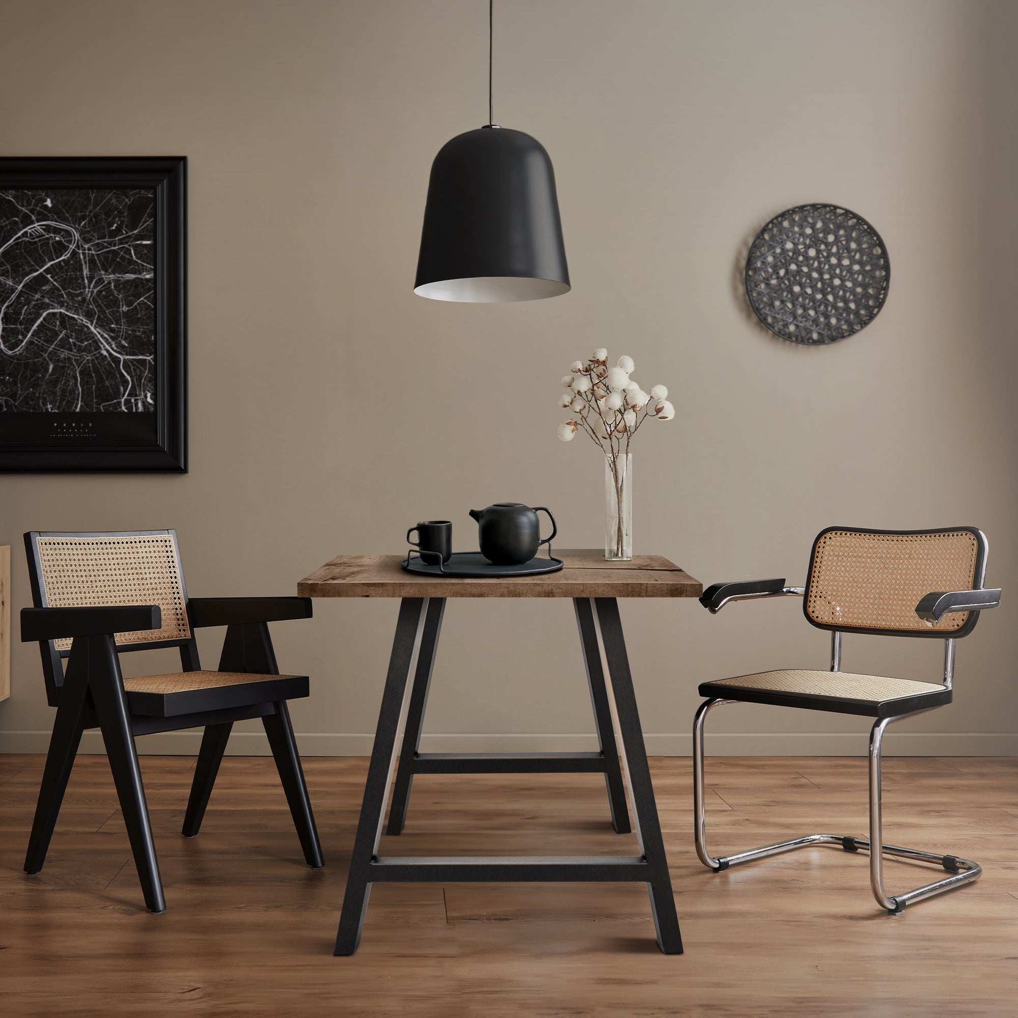 ECD Germany Möbel lot 2 pieds de table A 70x72 anthracite acier