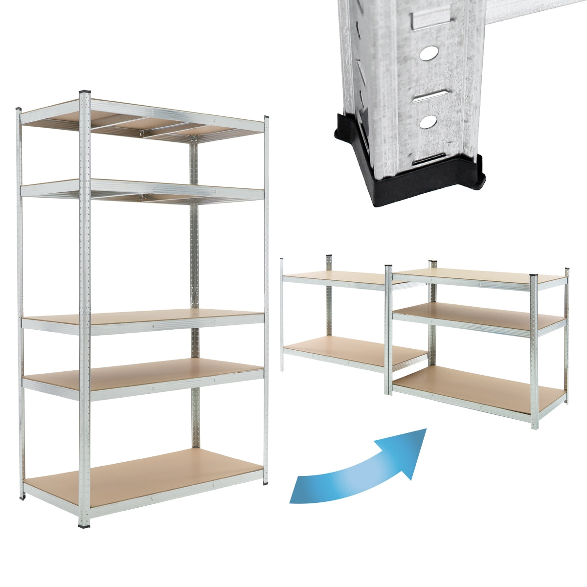 ECD Germany étagère atelier 200x120x50 cm argent 875 kg