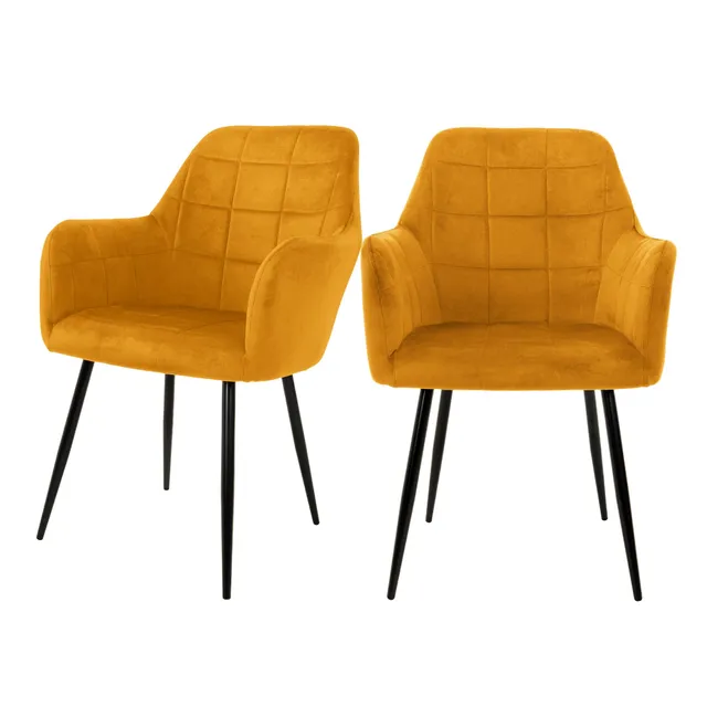 ECD Germany Möbel ML-Design chaise velours moutarde lot 2