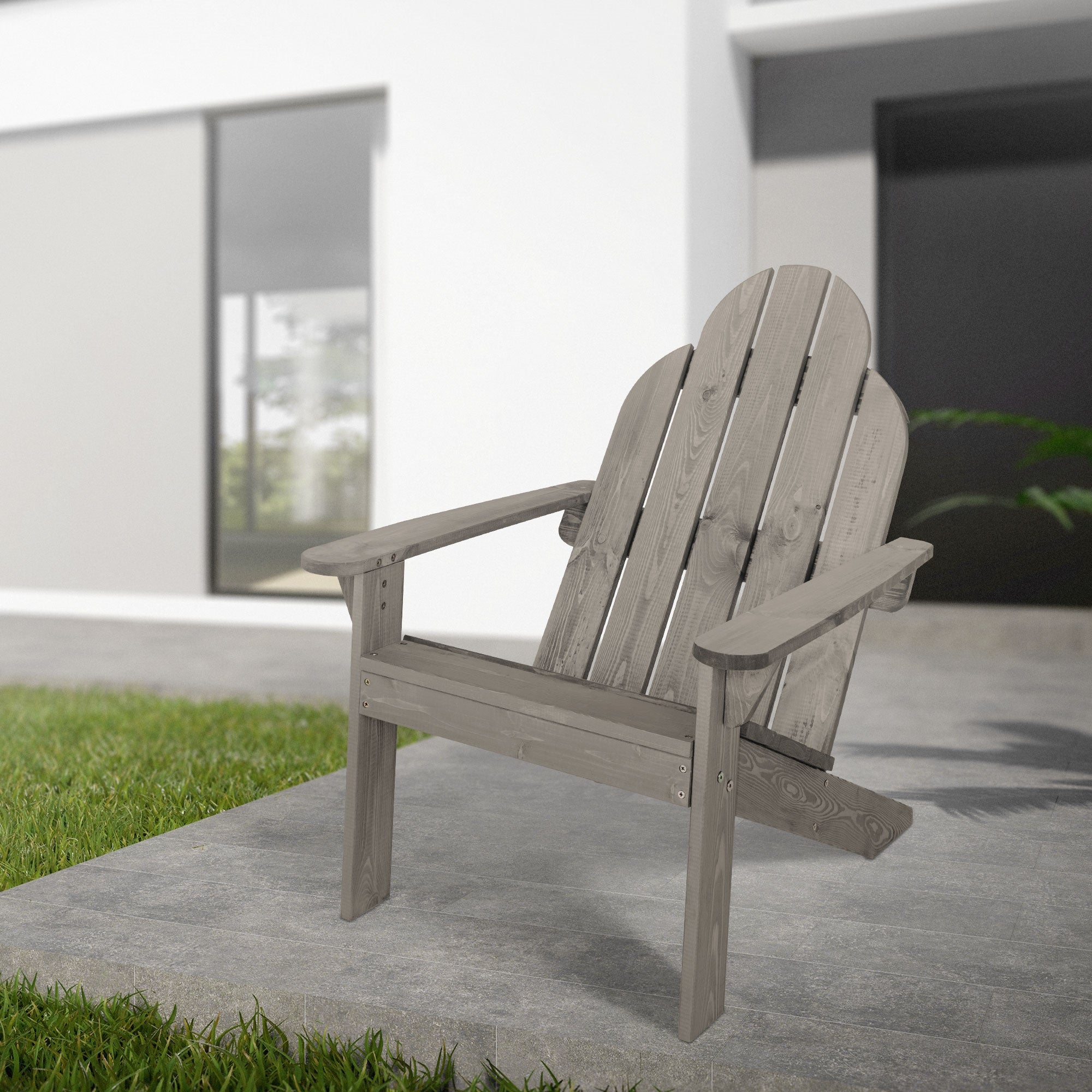 ECD Germany fauteuil jardin Adirondack bois gris 120 kg