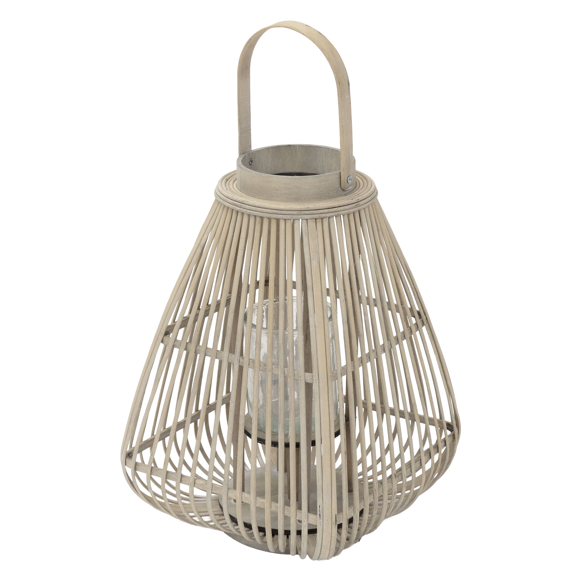 ECD Germany Garten lanterne bambou carrée 42,5 cm avec anse