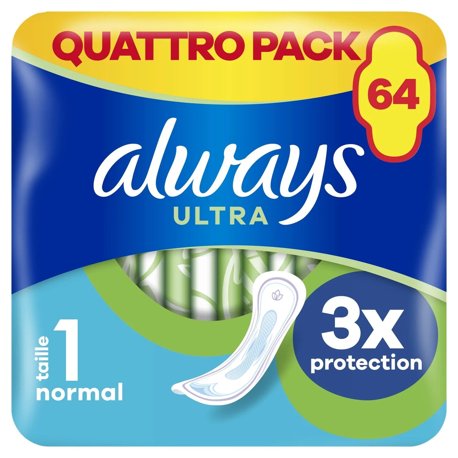 Always Day Normal T1 serviettes hygiéniques 64 unités absorption jour