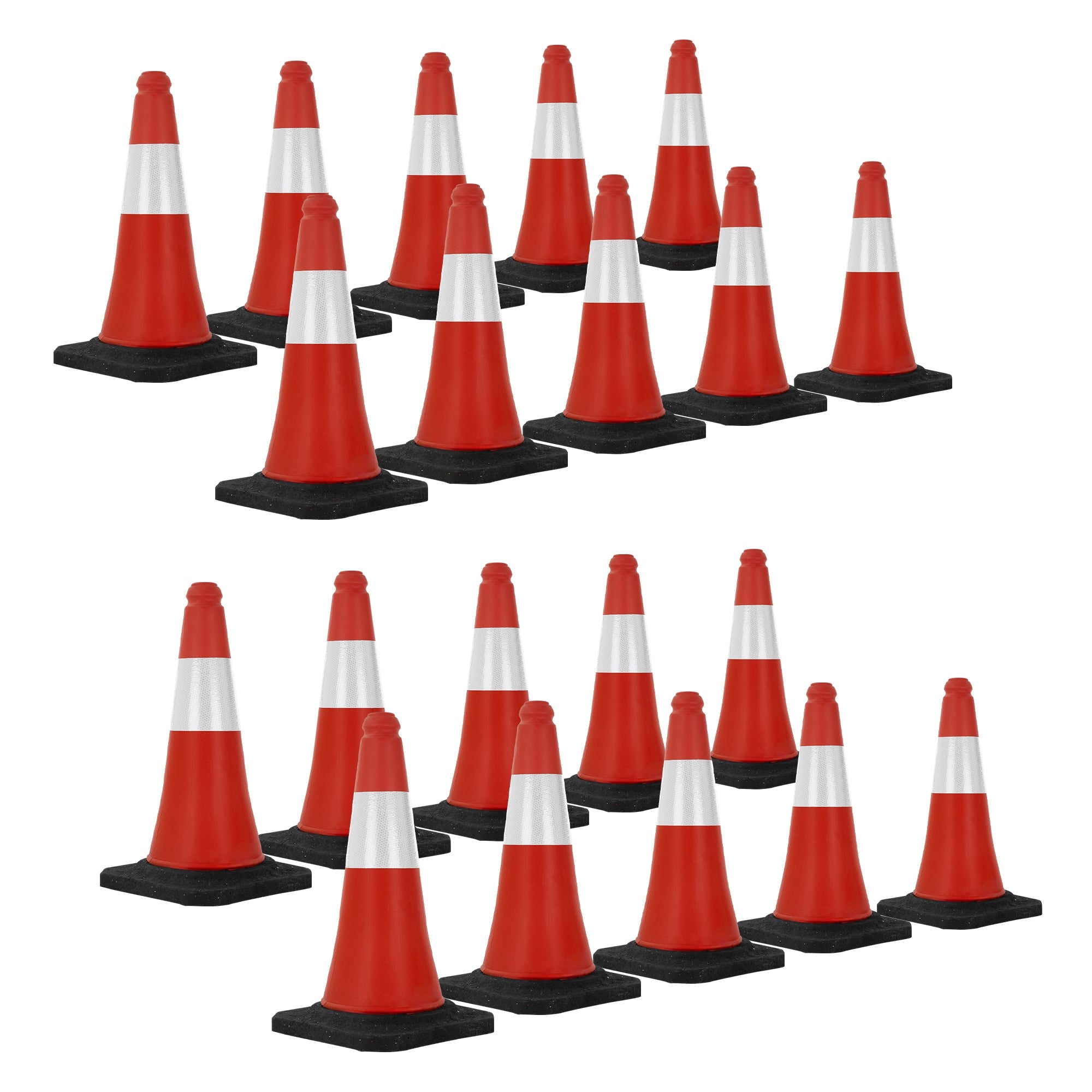 ECD Germany cône de signalisation 51 cm rouge/blanc lot de 2