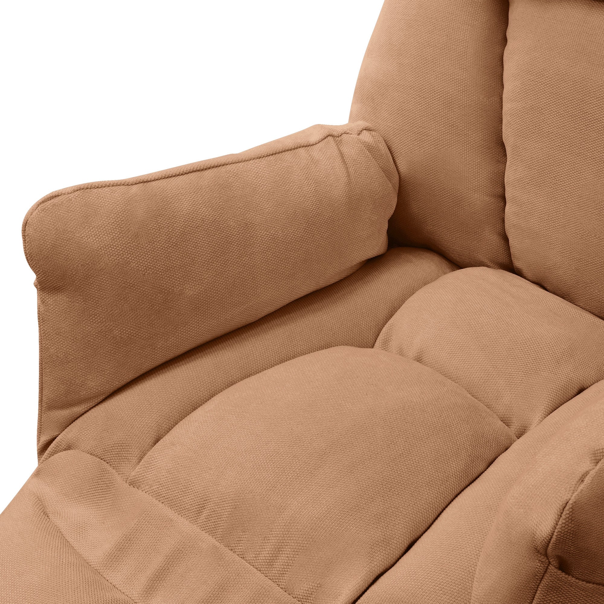 ECD Germany ML-Design fauteuil relax marron lin 85x82 cm