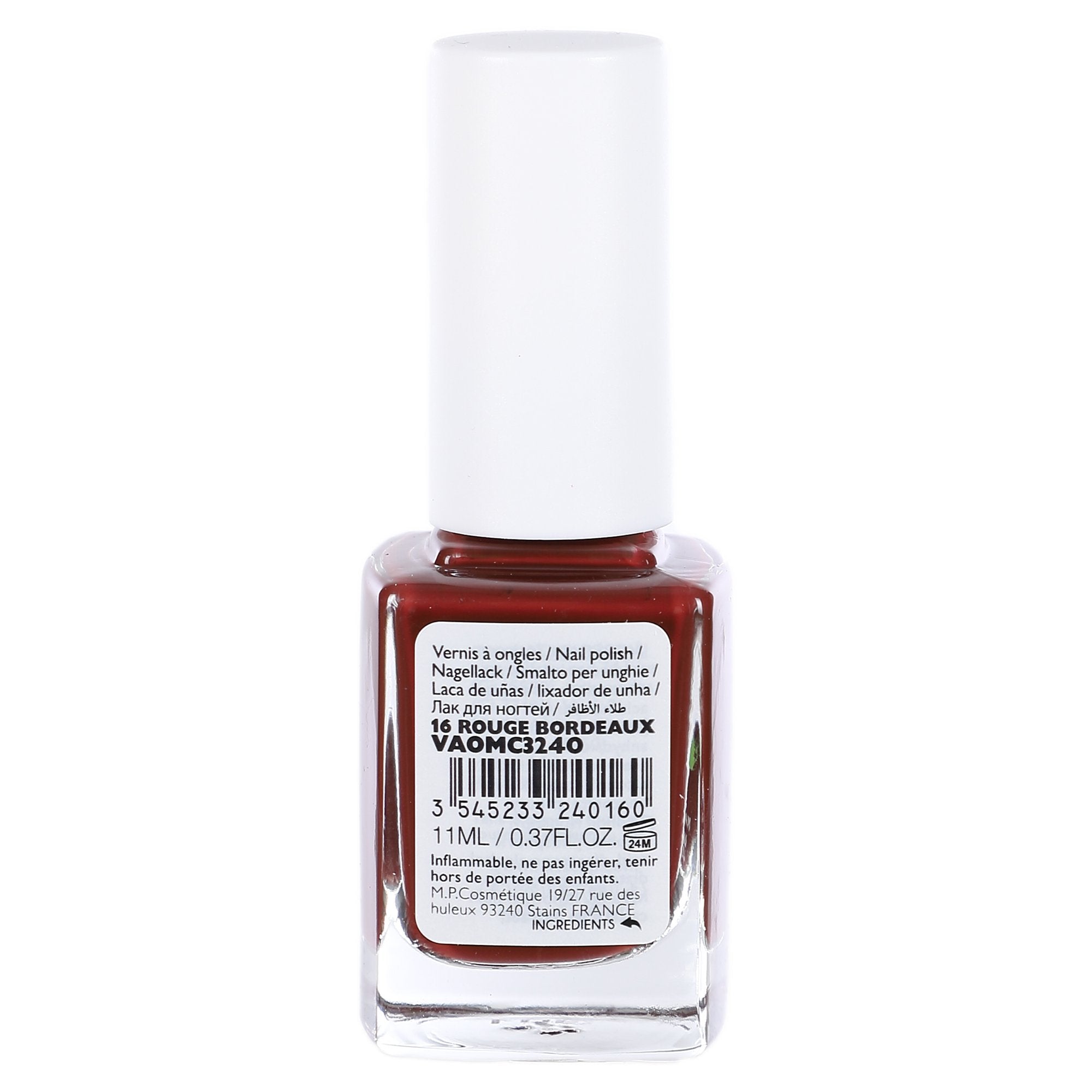 Miss Cop vernis à ongle rouge bordeaux manucure