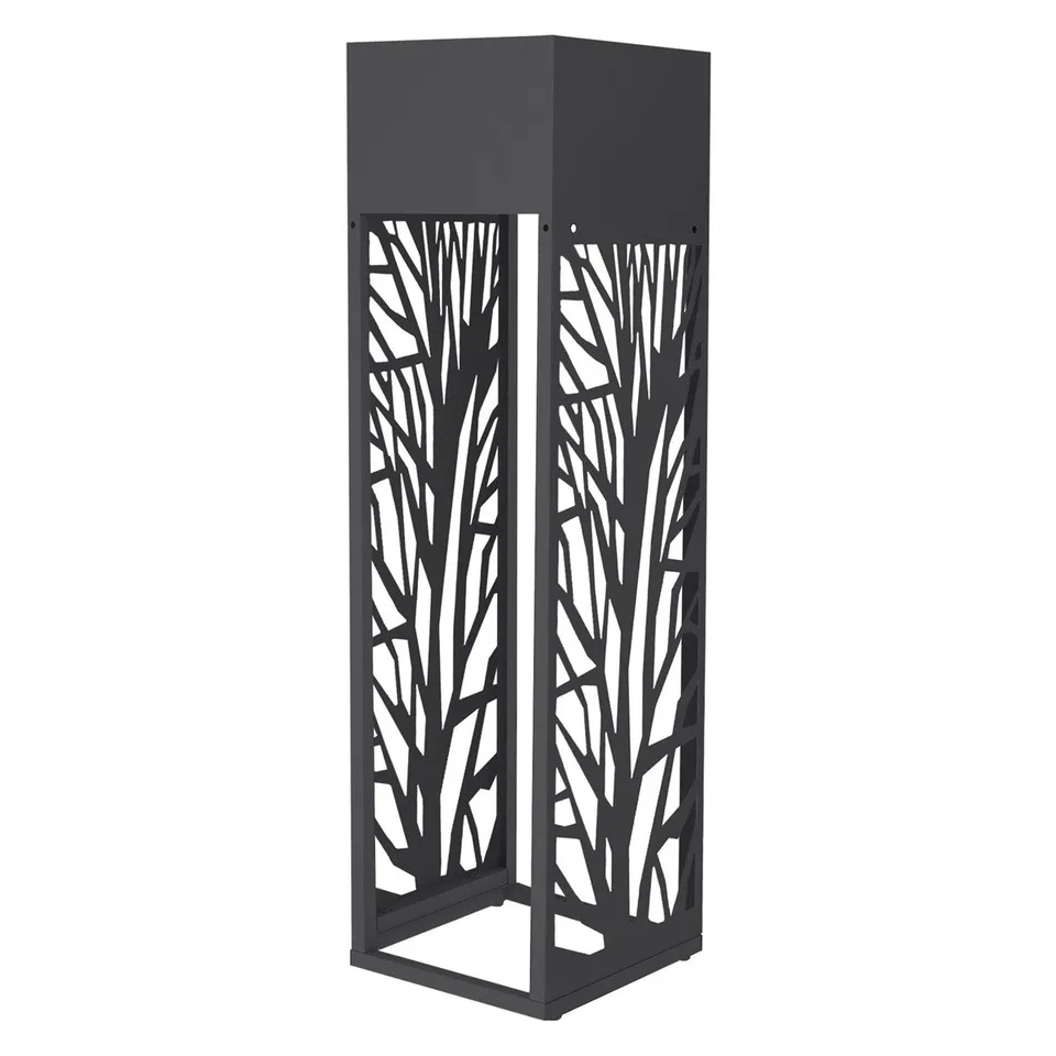 ECD Germany Garten range-bûches anthracite 30x111 cm avec jardinière