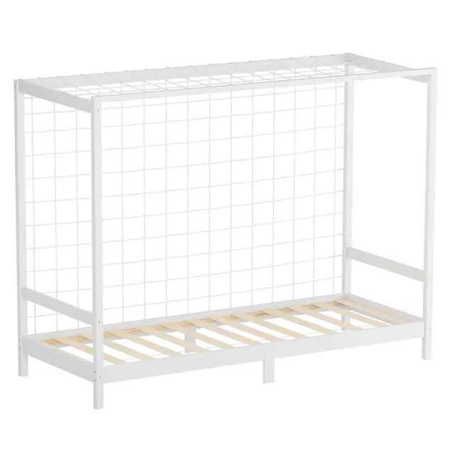ML-Design lit enfant but foot 90x200 blanc bois + sommier