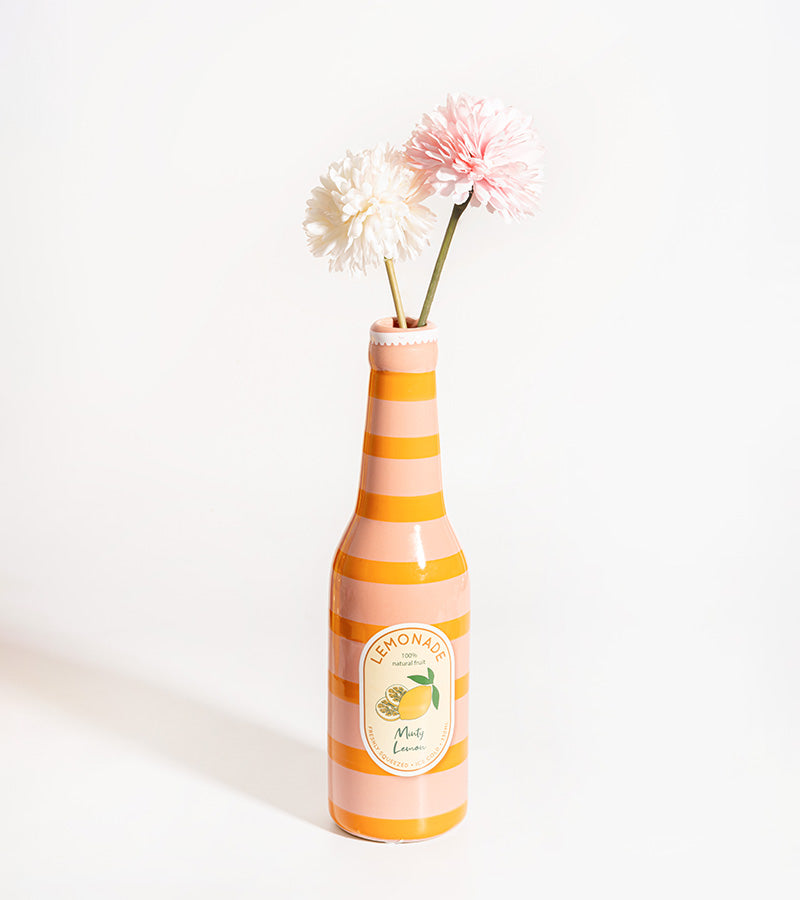 L'avant gardiste Vase Limonade vase rayé rose