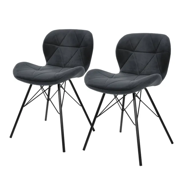 ECD Germany Möbel Chaise salle à manger velours anthracite lot 2