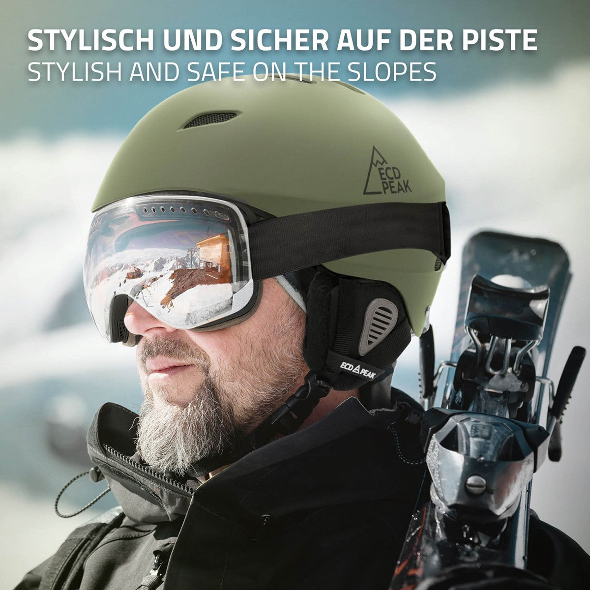 ECD Germany Sport Casque de Ski Vert L 58-61 cm Ventilé