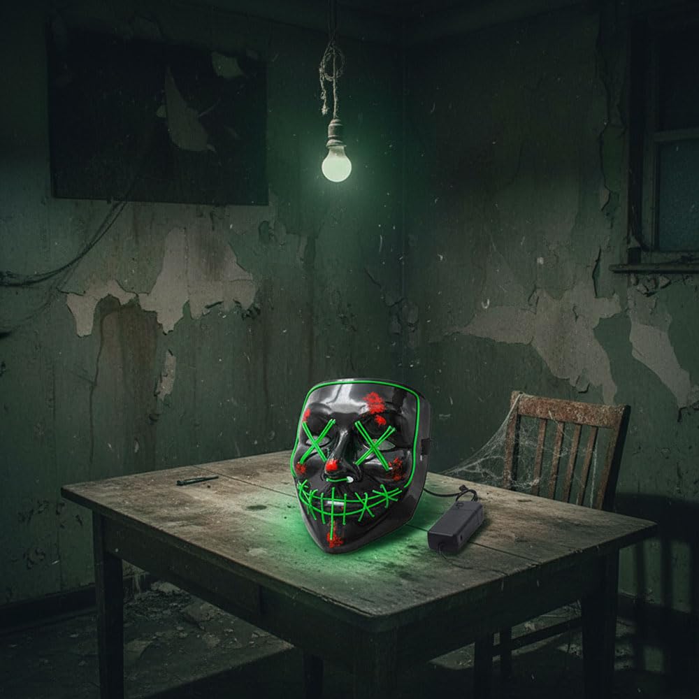 Shop-Story Loisirs Masque LED Nightmare Vert Halloween